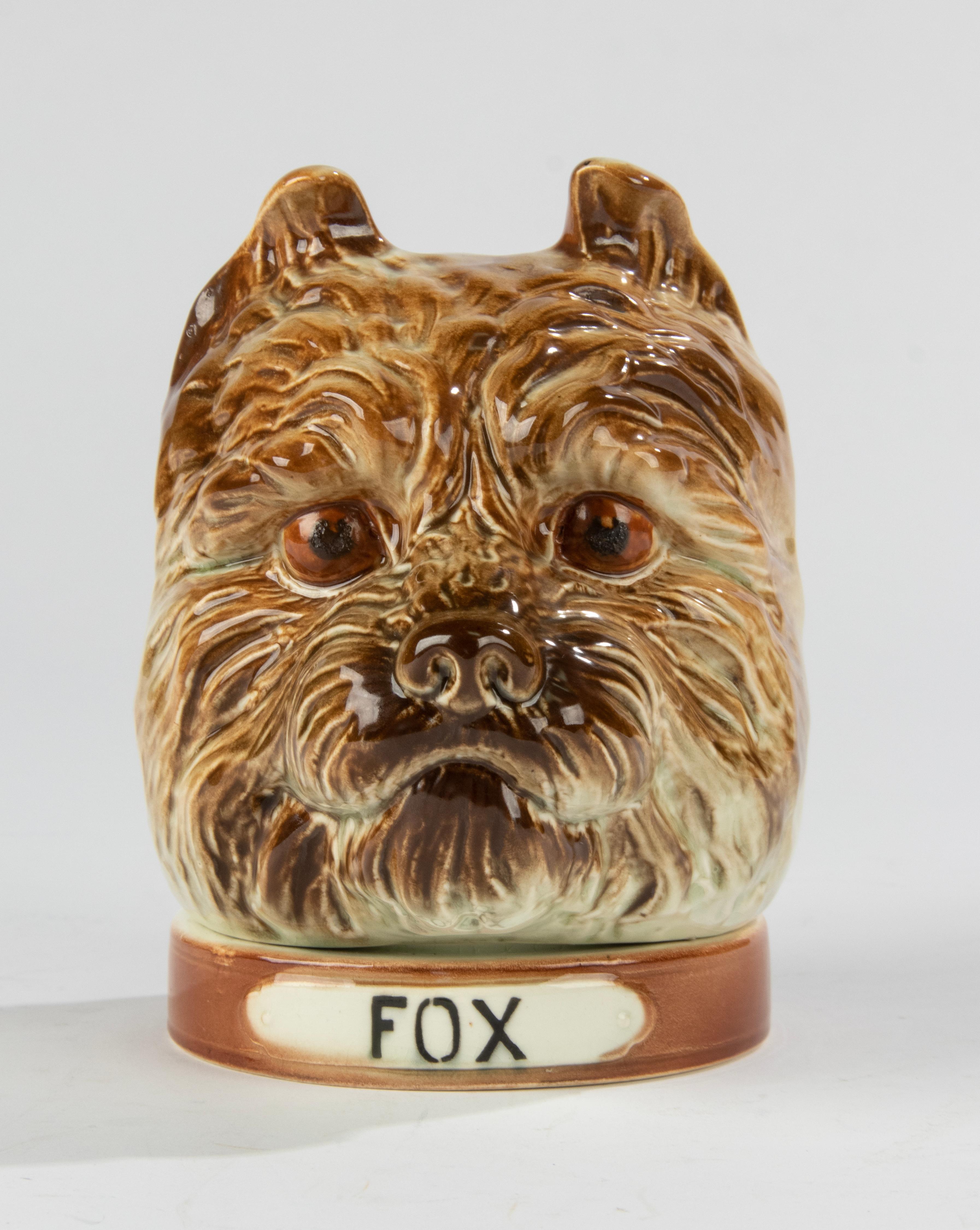 Storage jar Ceramic Fox Terrier Dog In Good Condition In Casteren, Noord-Brabant