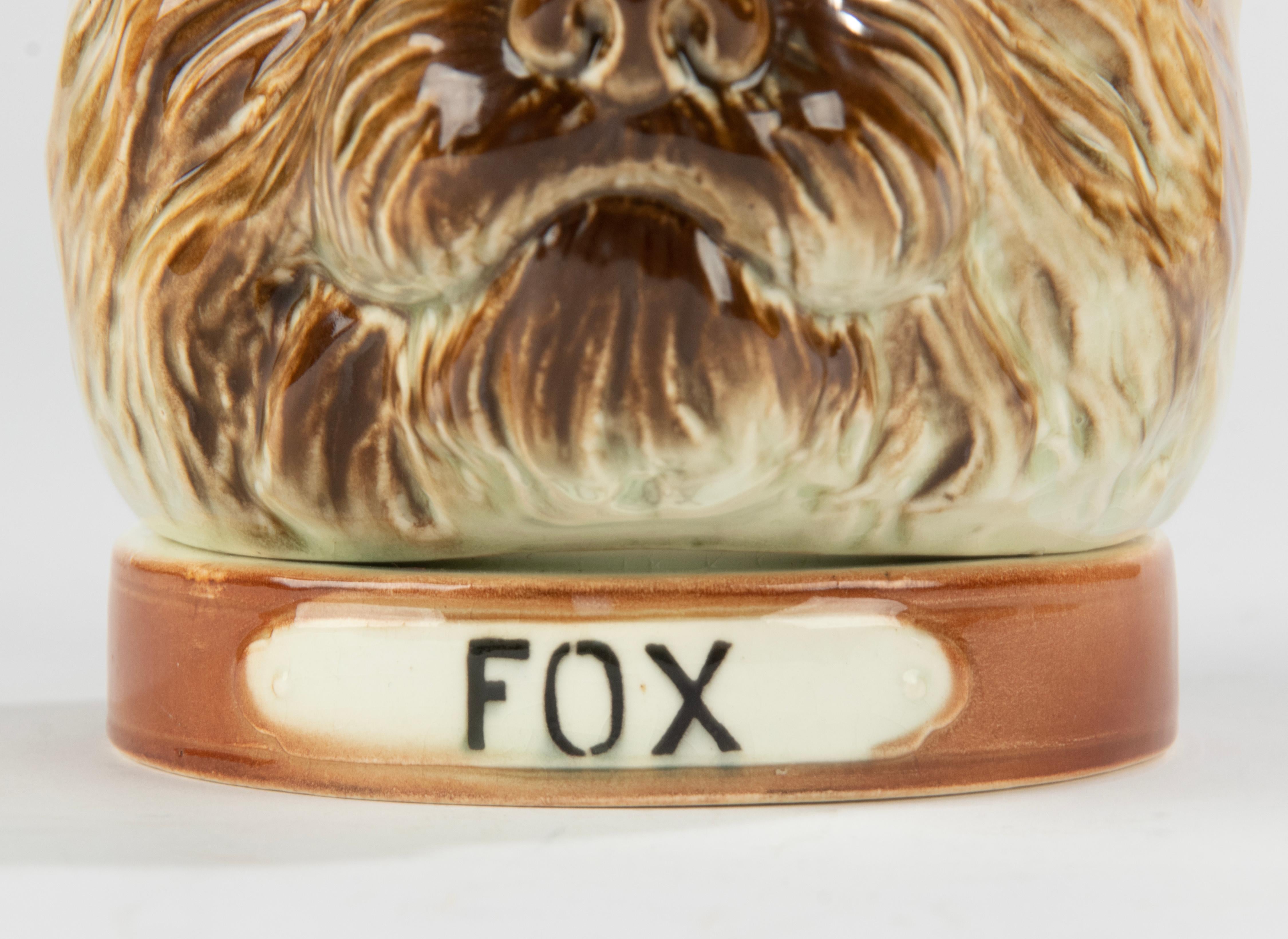 Early 20th Century Storage jar Ceramic Fox Terrier Dog