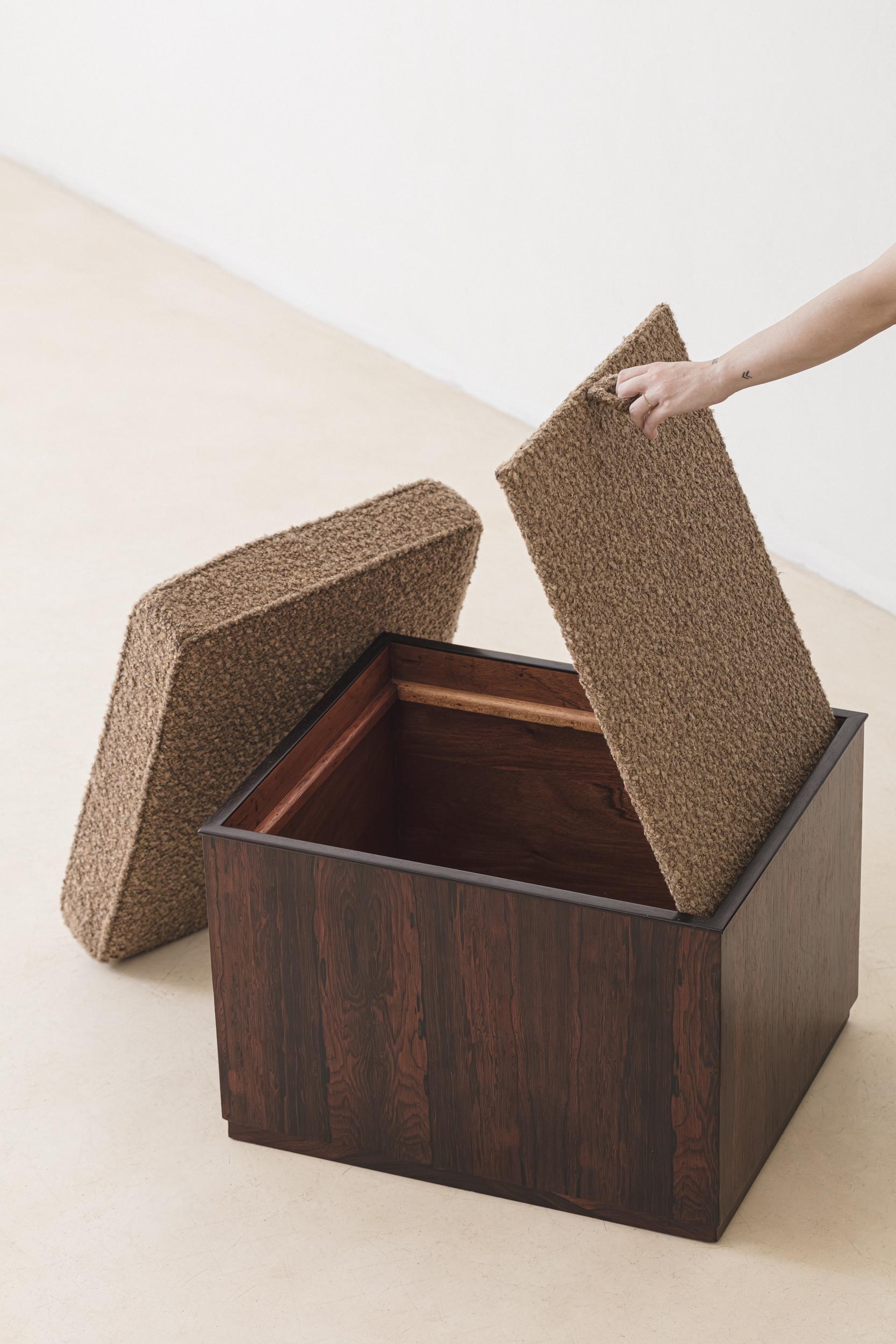 Storage Ottoman, Celina Decorações, 1960s, Brazilian Midcentury For Sale 3
