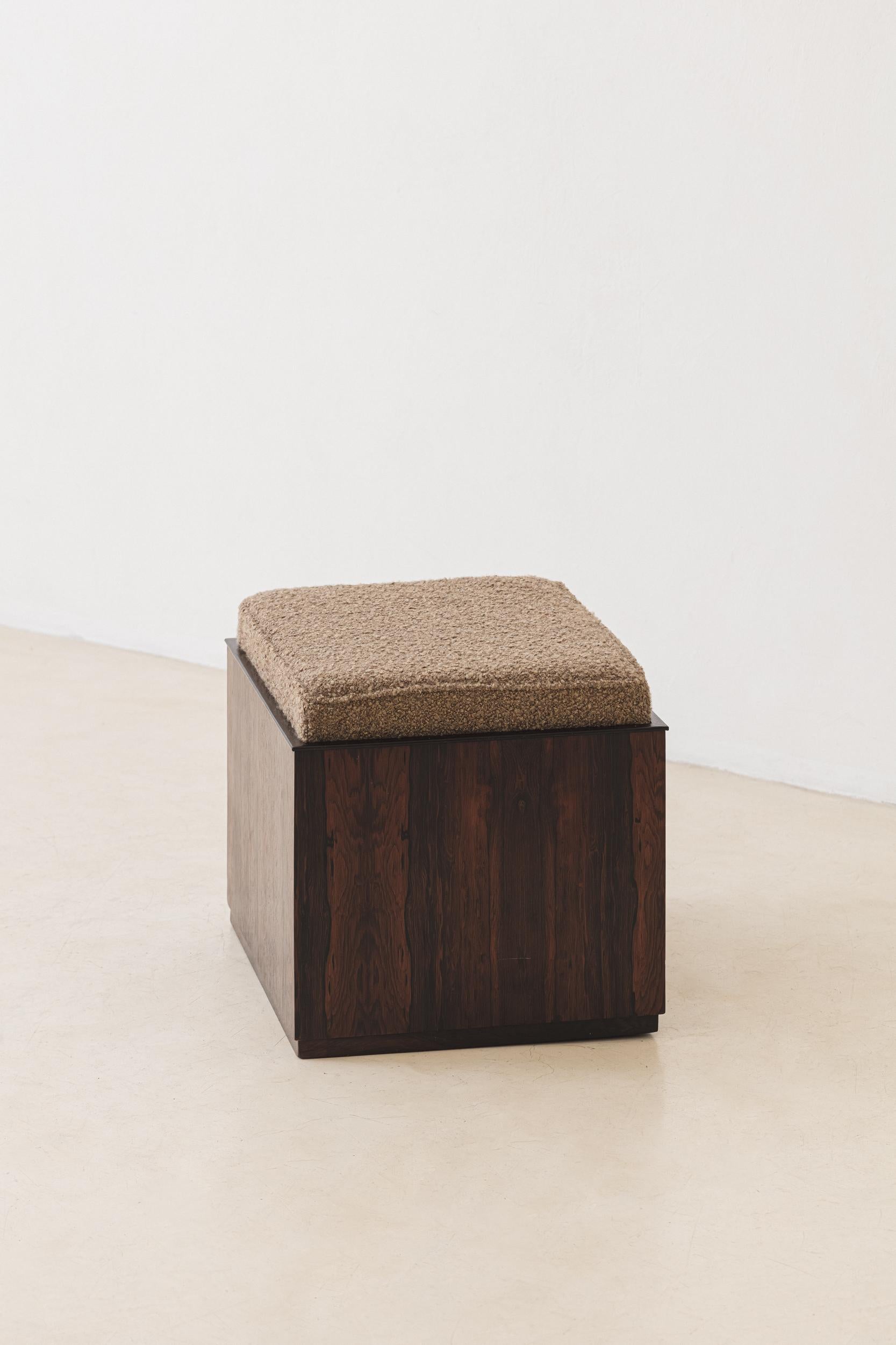 Veneer Storage Ottoman, Celina Decorações, 1960s, Brazilian Midcentury For Sale