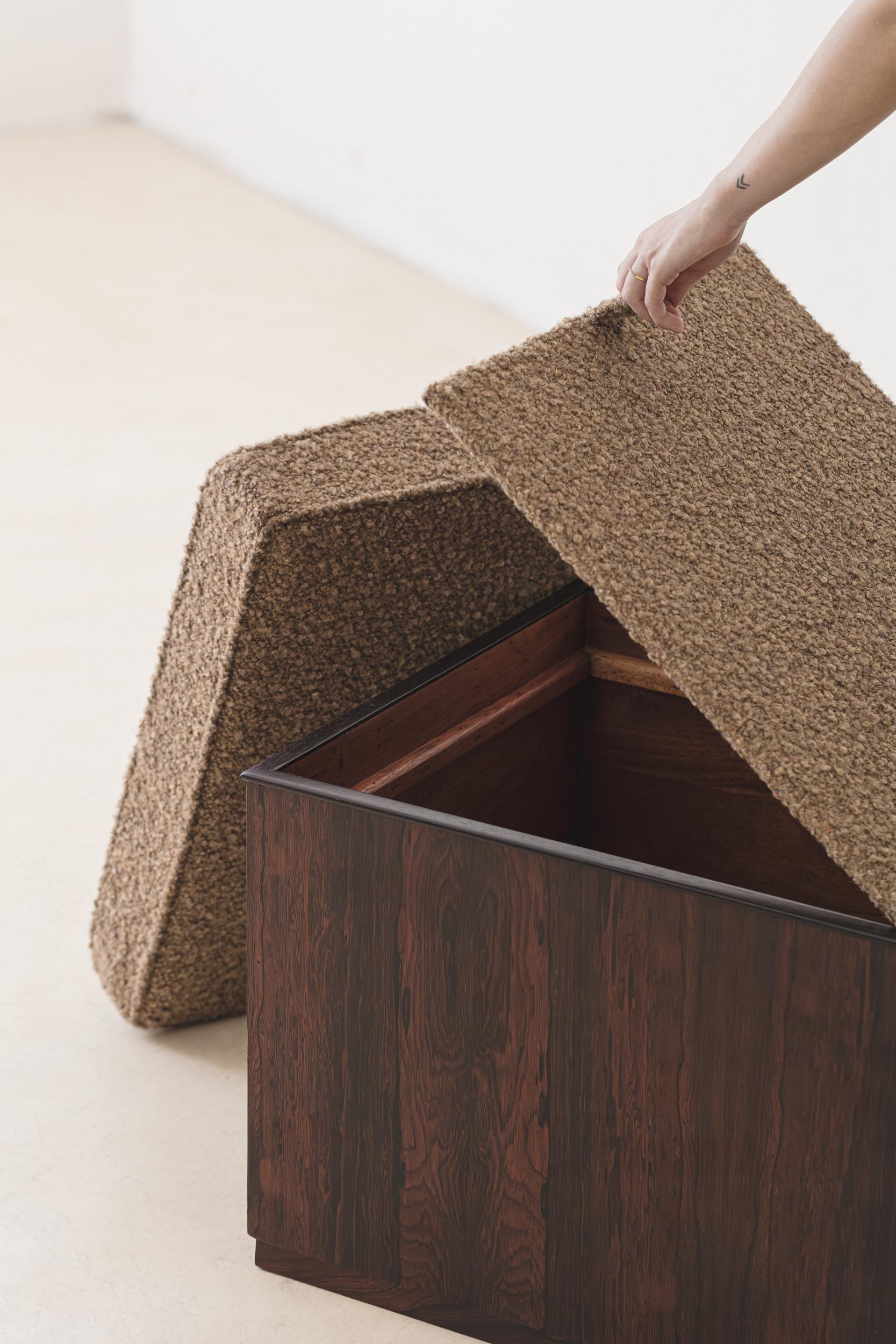 Storage Ottoman, Celina Decorações, 1960s, Brazilian Midcentury For Sale 2