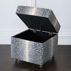 Storage Ottoman Cube - Navy Animal Print