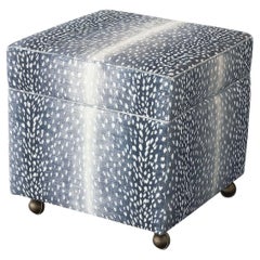 Storage Ottoman Cube - Navy Animal Print