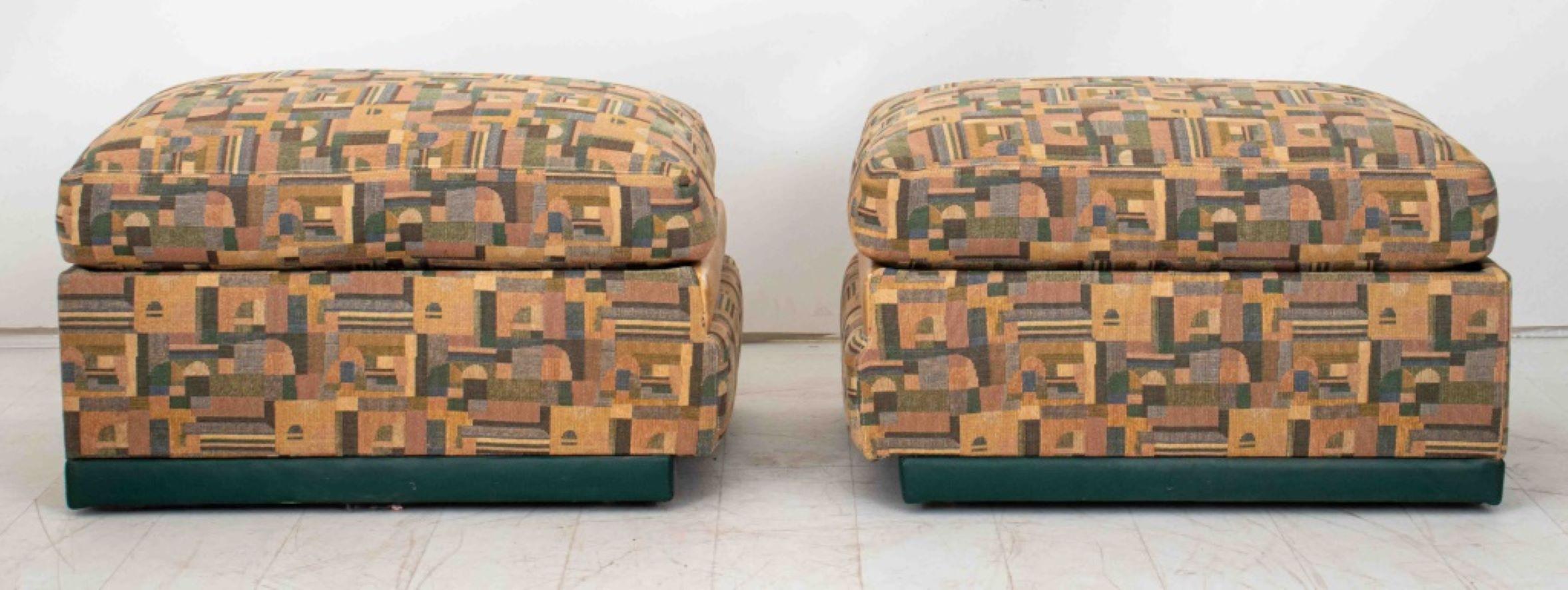 20th Century Storage Ottoman Stools on Casters, 2 For Sale