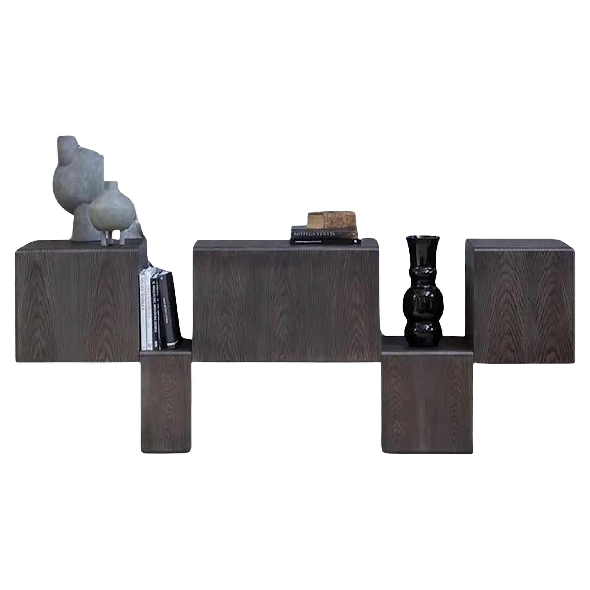 Storage Unit Mogg FRACTAL - Stained ash wood