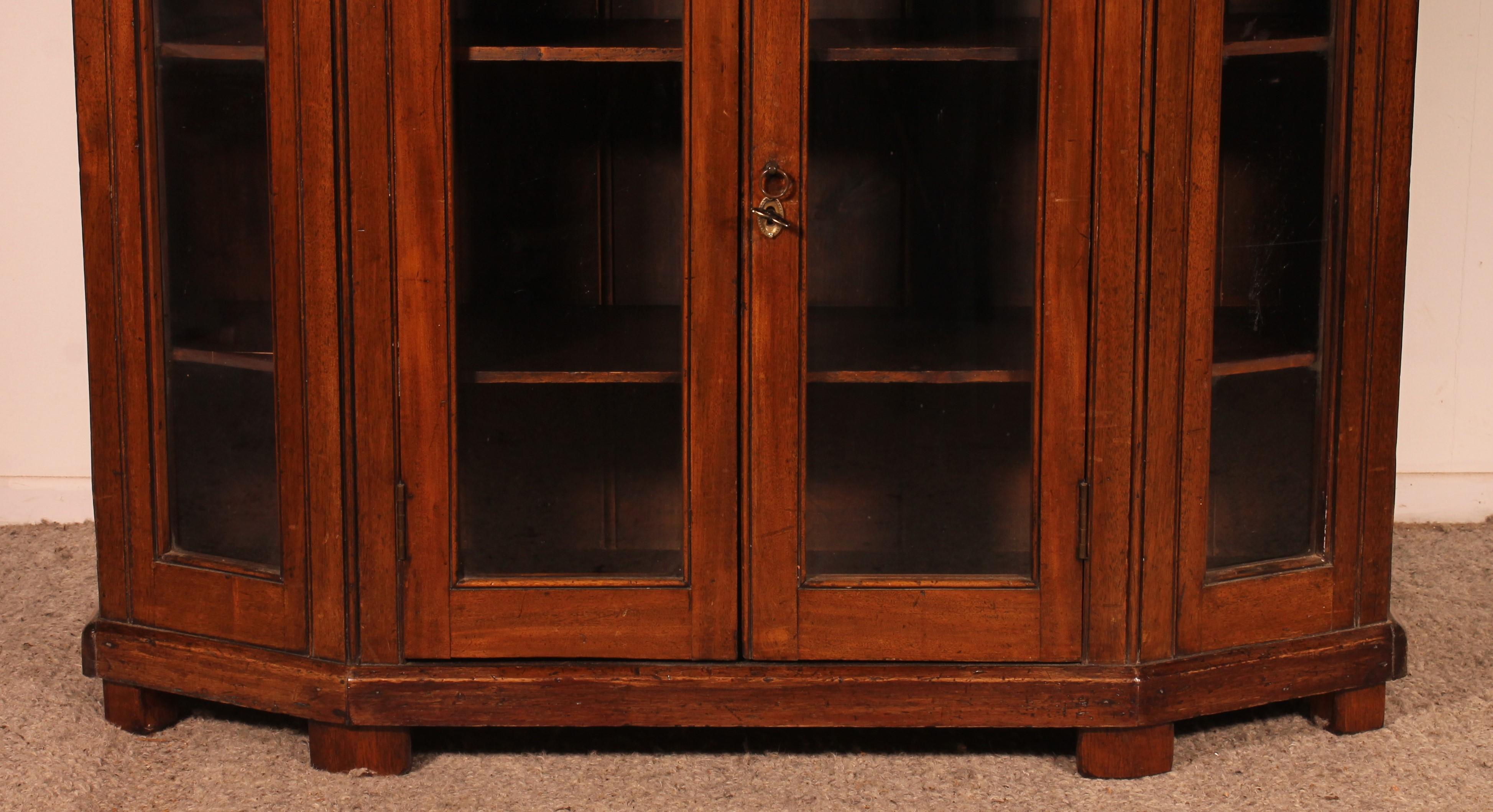 Aesthetic Movement Store Showcase Cabinet Or Bookcase In Mahogany Early 19th Century For Sale
