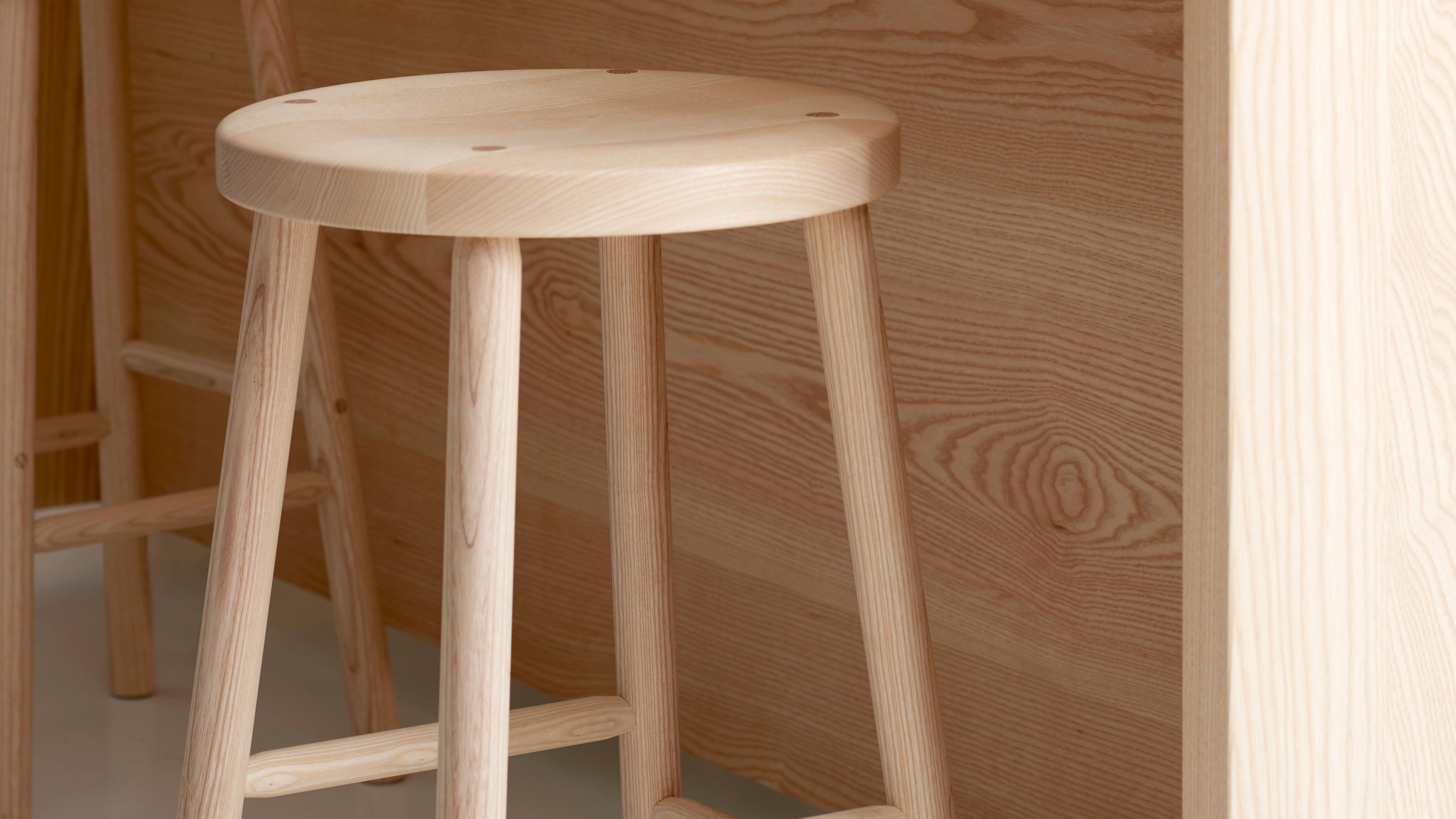 Finnish Storia Bar Stool in Oak by Kari Virtanen For Sale