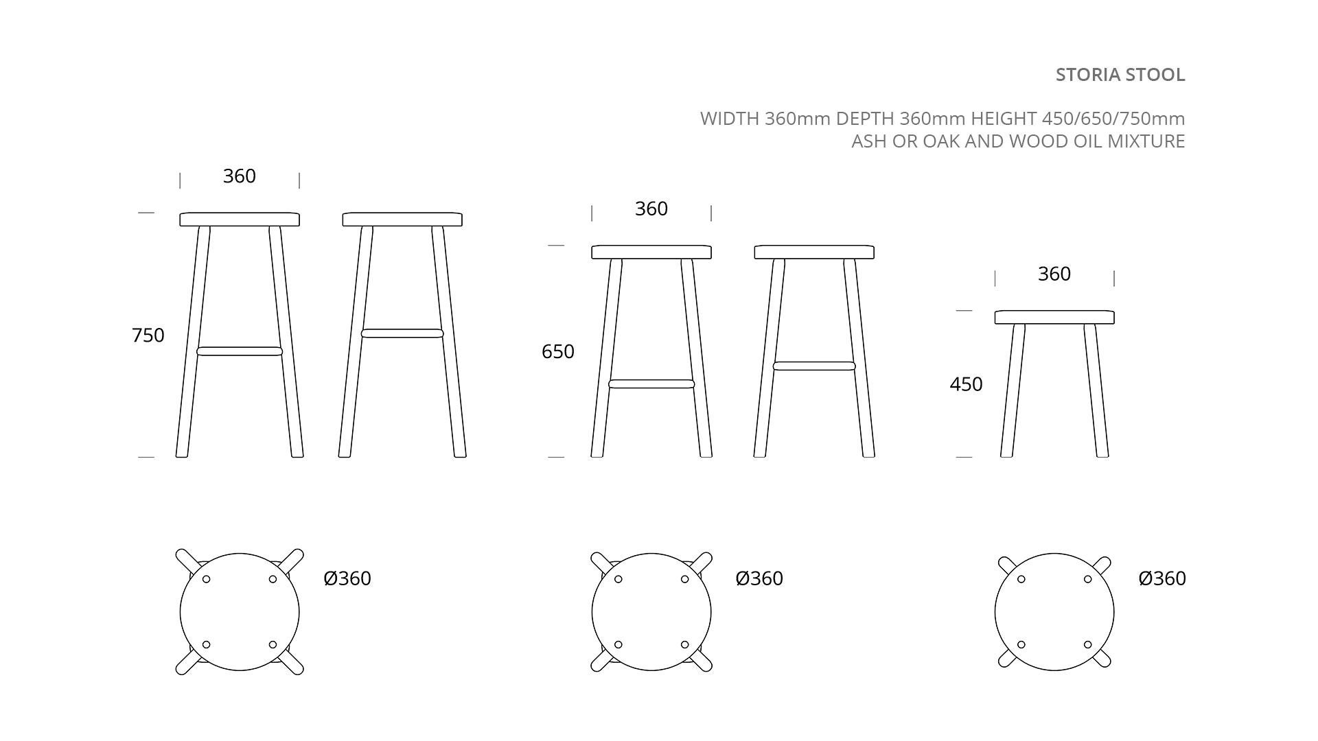 Scandinave moderne Tabouret de bar Storia en chêne par Kari Virtanen en vente