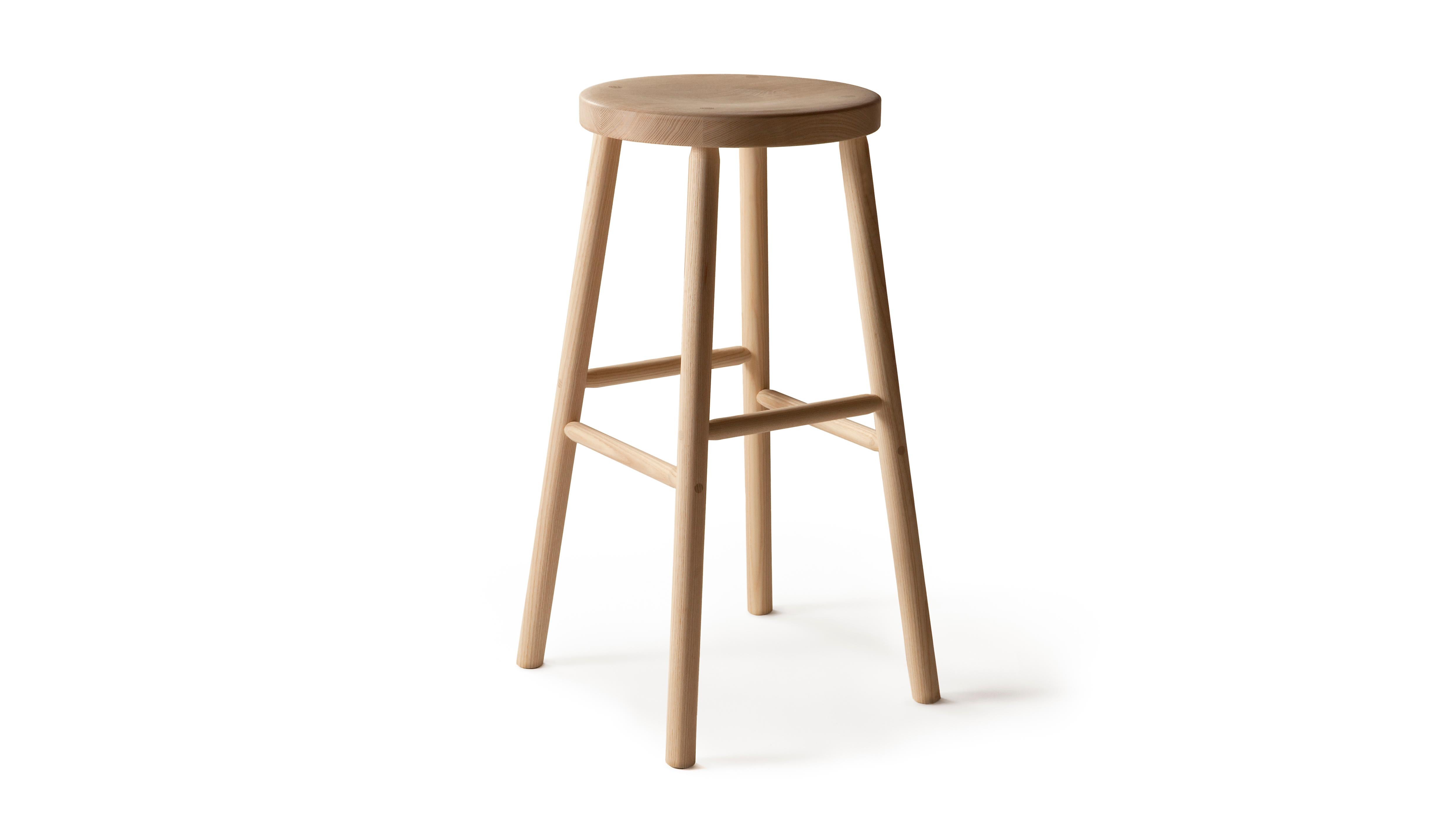The four-legged stool is designed for both contract environment and domestic use with durable joints, comfortable seat and three different heights. Its Nordic craftsmanship soul can be spotted in the delicate joinery details, where the designer –