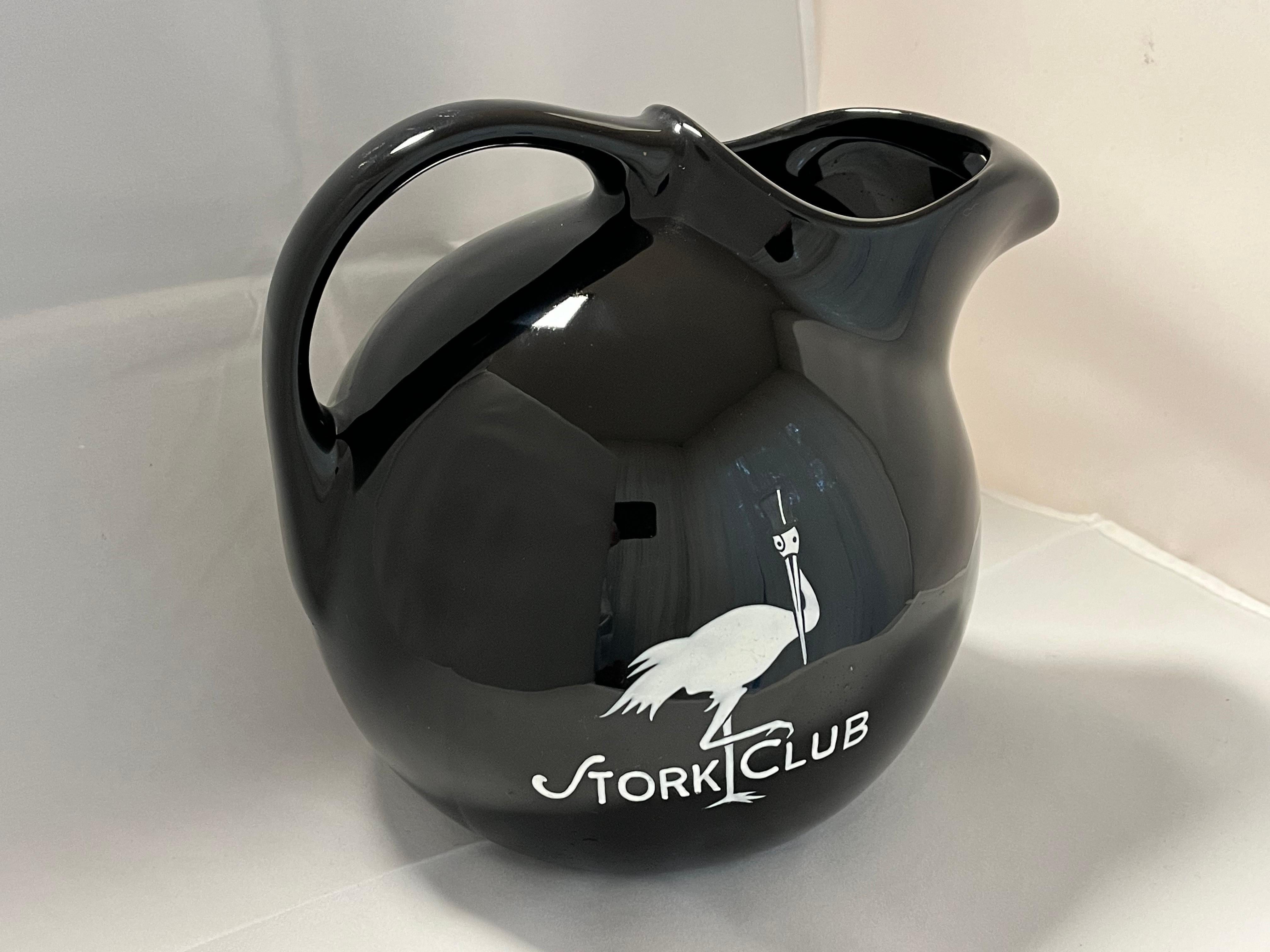 Hollywood Regency Stork Club Circa 1940's Original Water Pitcher New York Nightclub Manhattan NYC For Sale