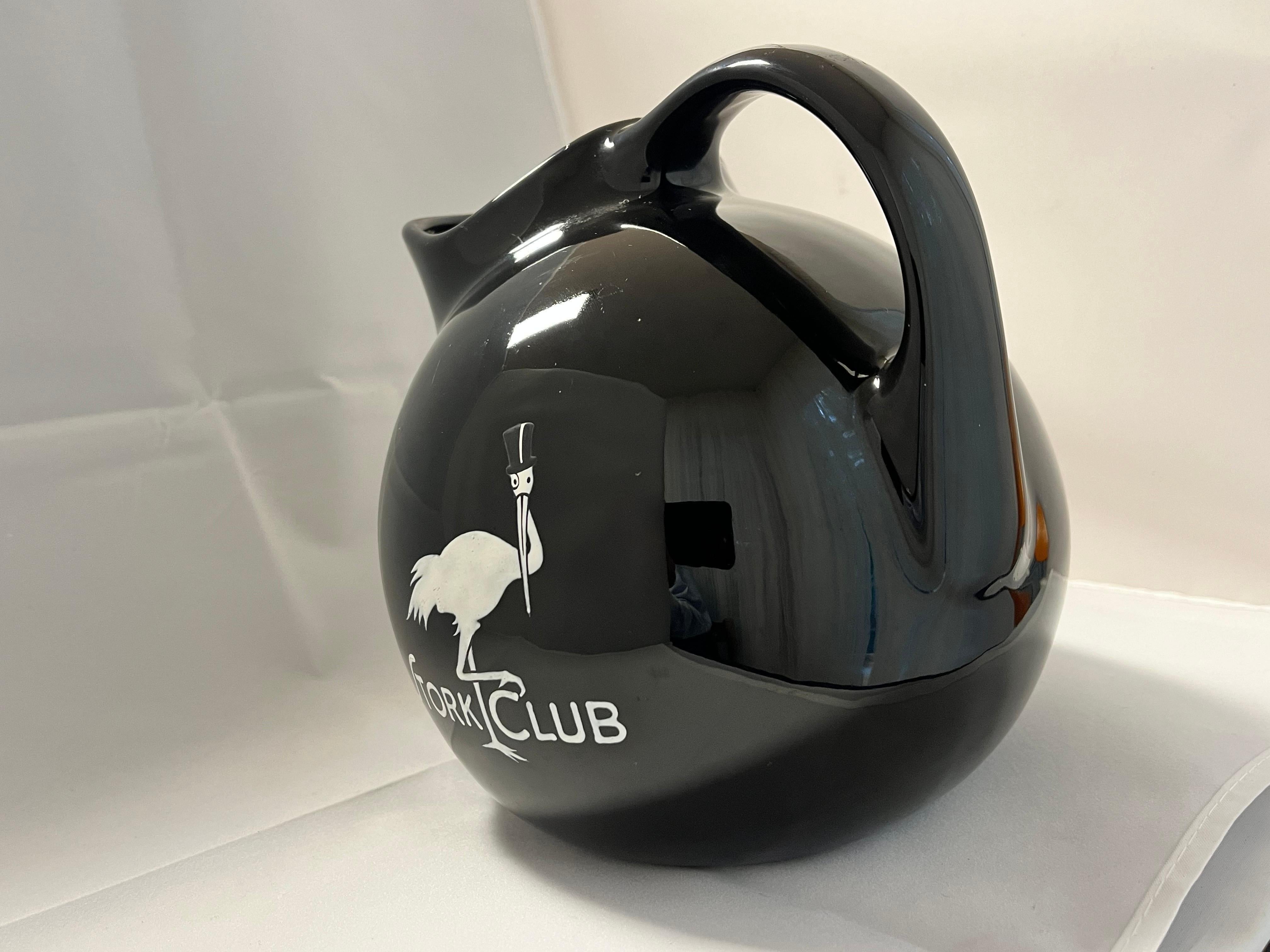 American Stork Club Circa 1940's Original Water Pitcher New York Nightclub Manhattan NYC For Sale