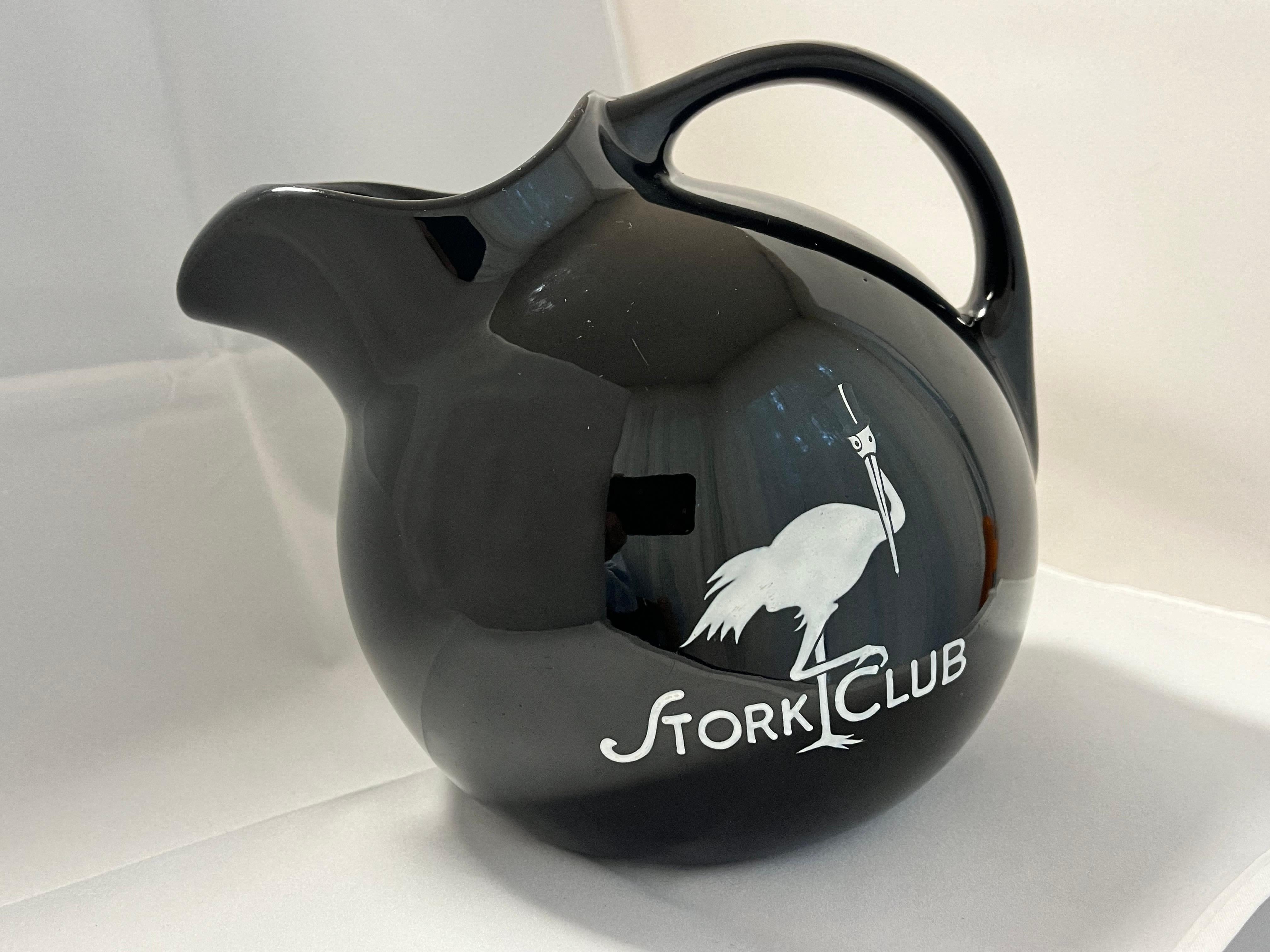 Hollywood Regency Stork Club Circa 1940's Original Water Pitcher New York Nightclub Manhattan NYC For Sale