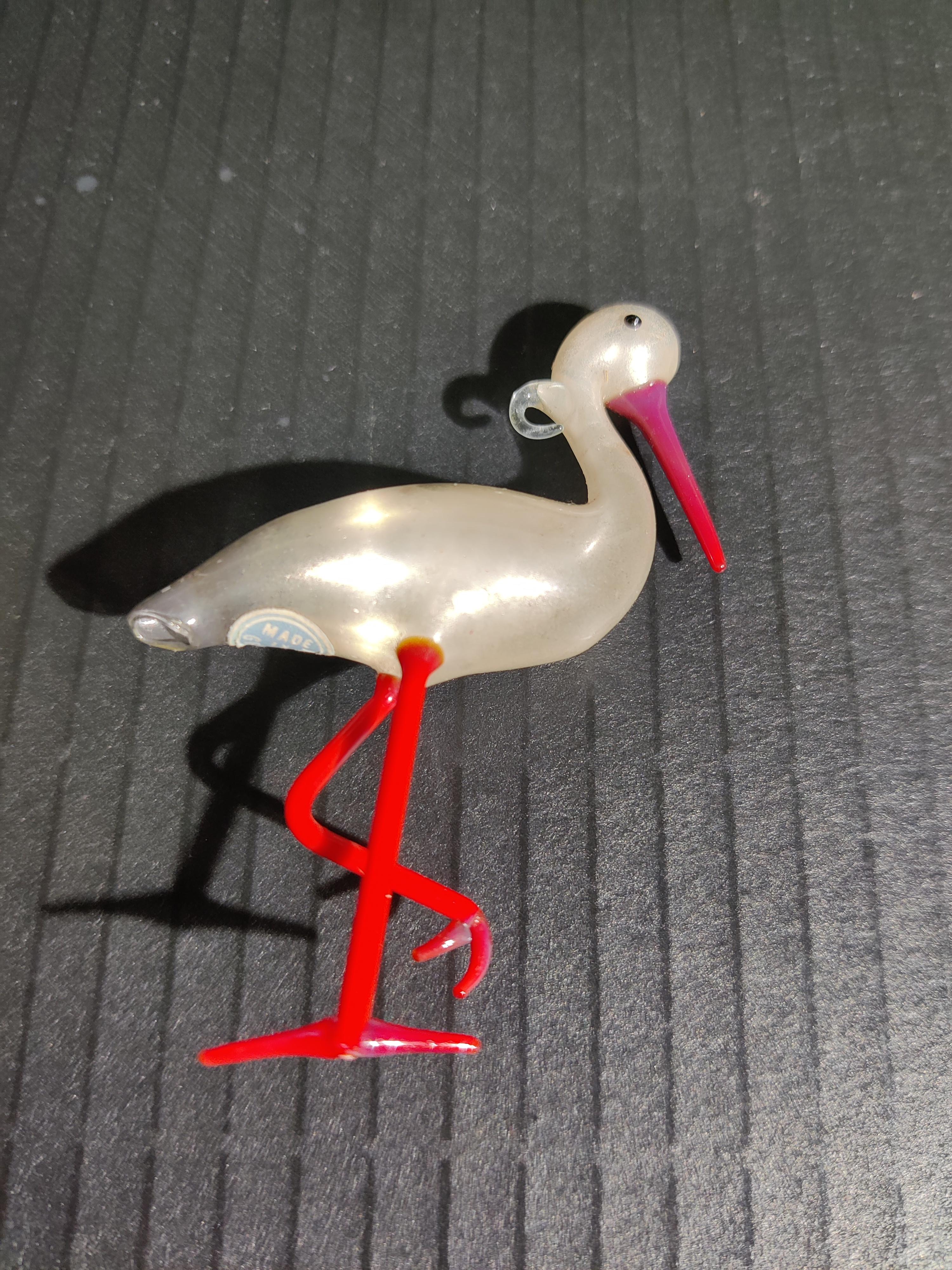Storch Deutsch mundgeblasenes Glas Ornament im Zustand „Gut“ im Angebot in Cincinnati, OH