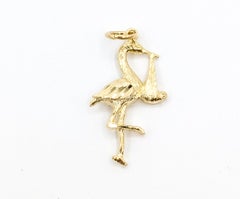 Stork Pendant in 14k Yellow Gold