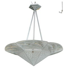 "Störche", ein feiner französischer Art-Déco-Kronleuchter von Pierre D'Avesn, um 1930