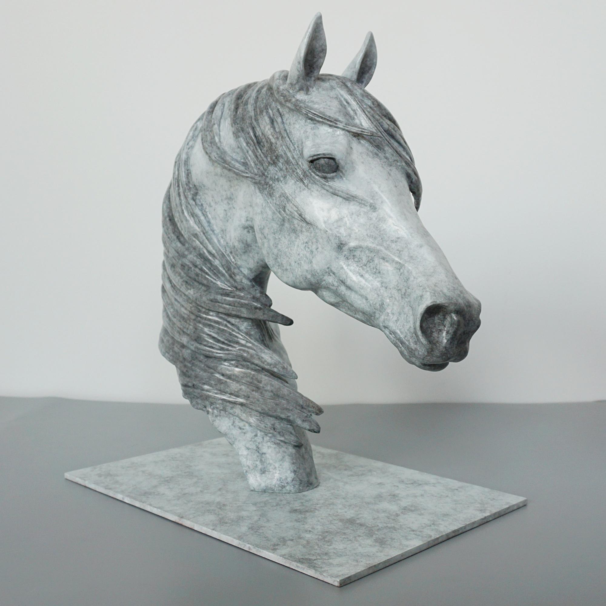 Contemporary 'Storm' Beautiful Dappled Gray Limited Edition Bronze Sculpture by Gill Parker