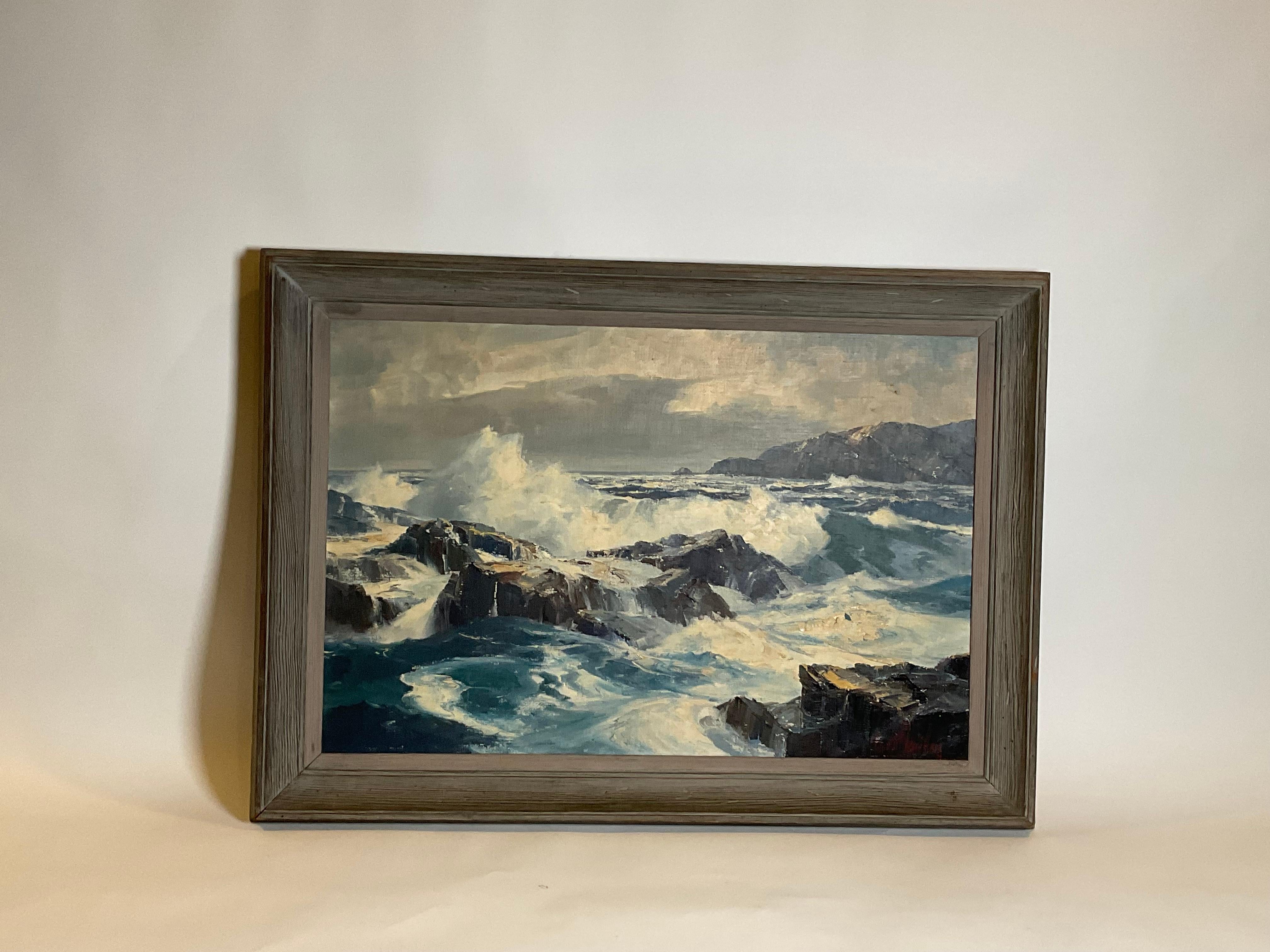 North American Storm Brewing Oil Painting B. Bradbury For Sale