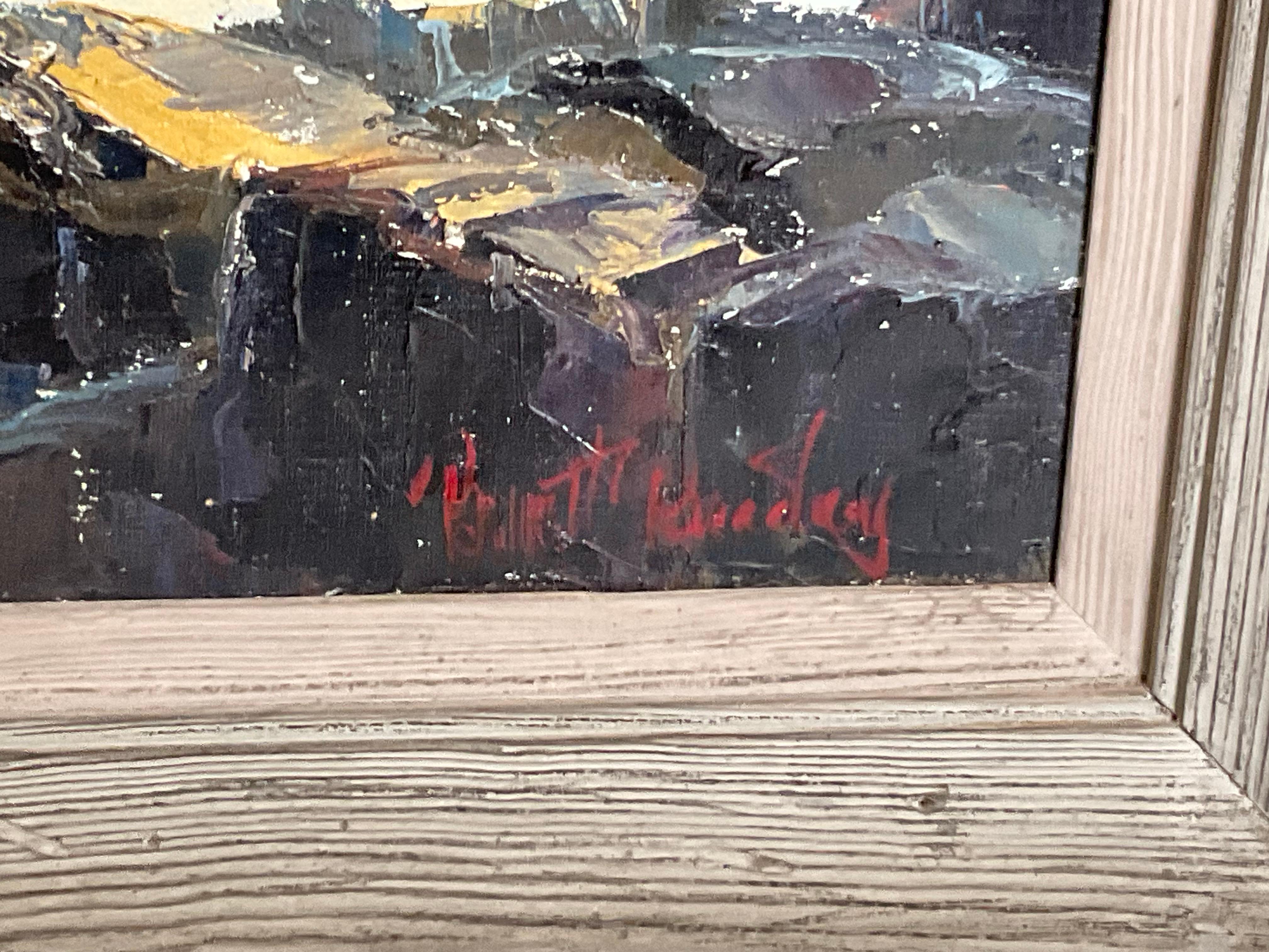 Mid-20th Century Storm Brewing Oil Painting B. Bradbury For Sale