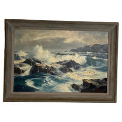 Vintage Storm Brewing Oil Painting B. Bradbury