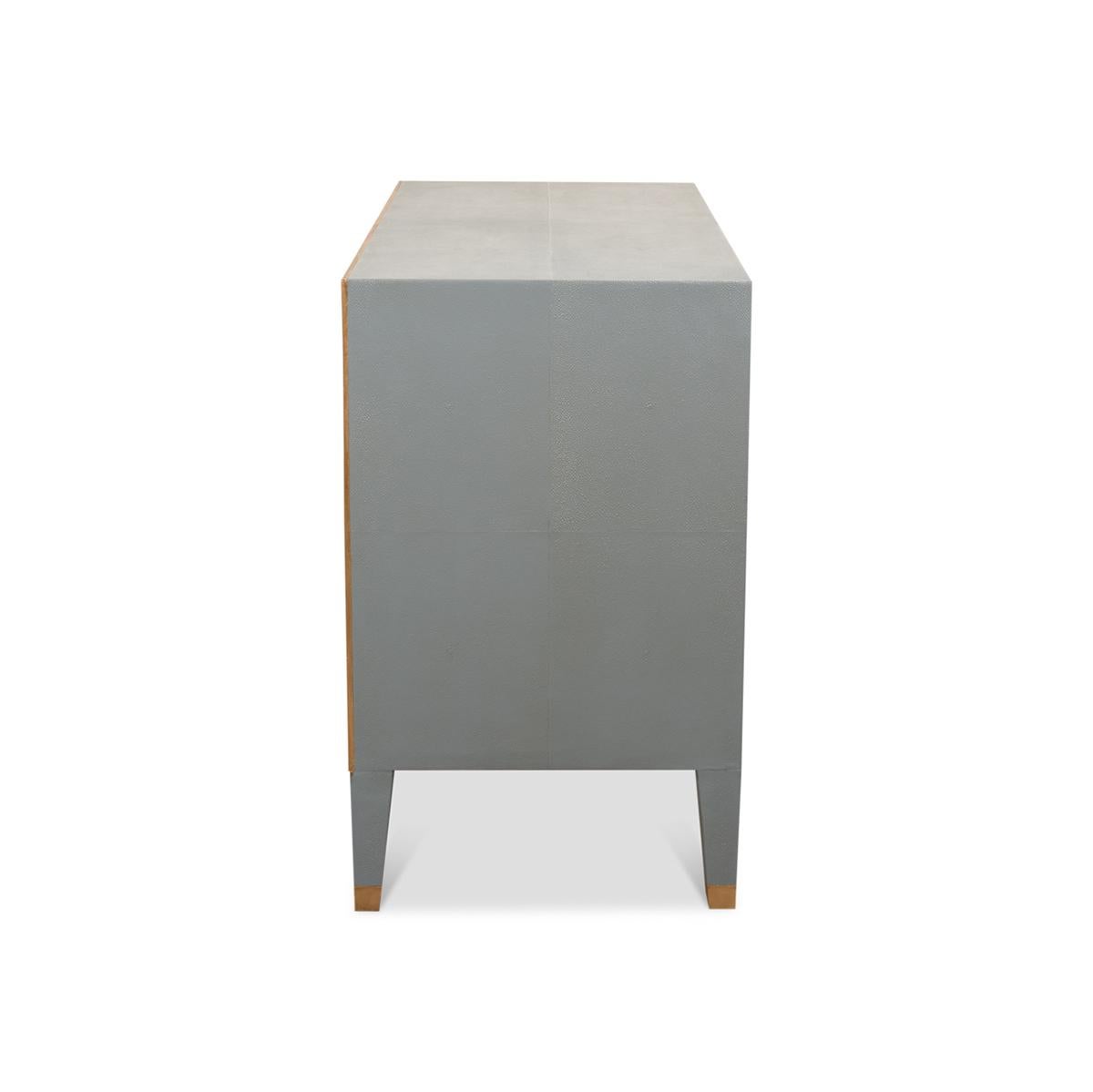 Leather Storm Gray Modern Nightstand For Sale