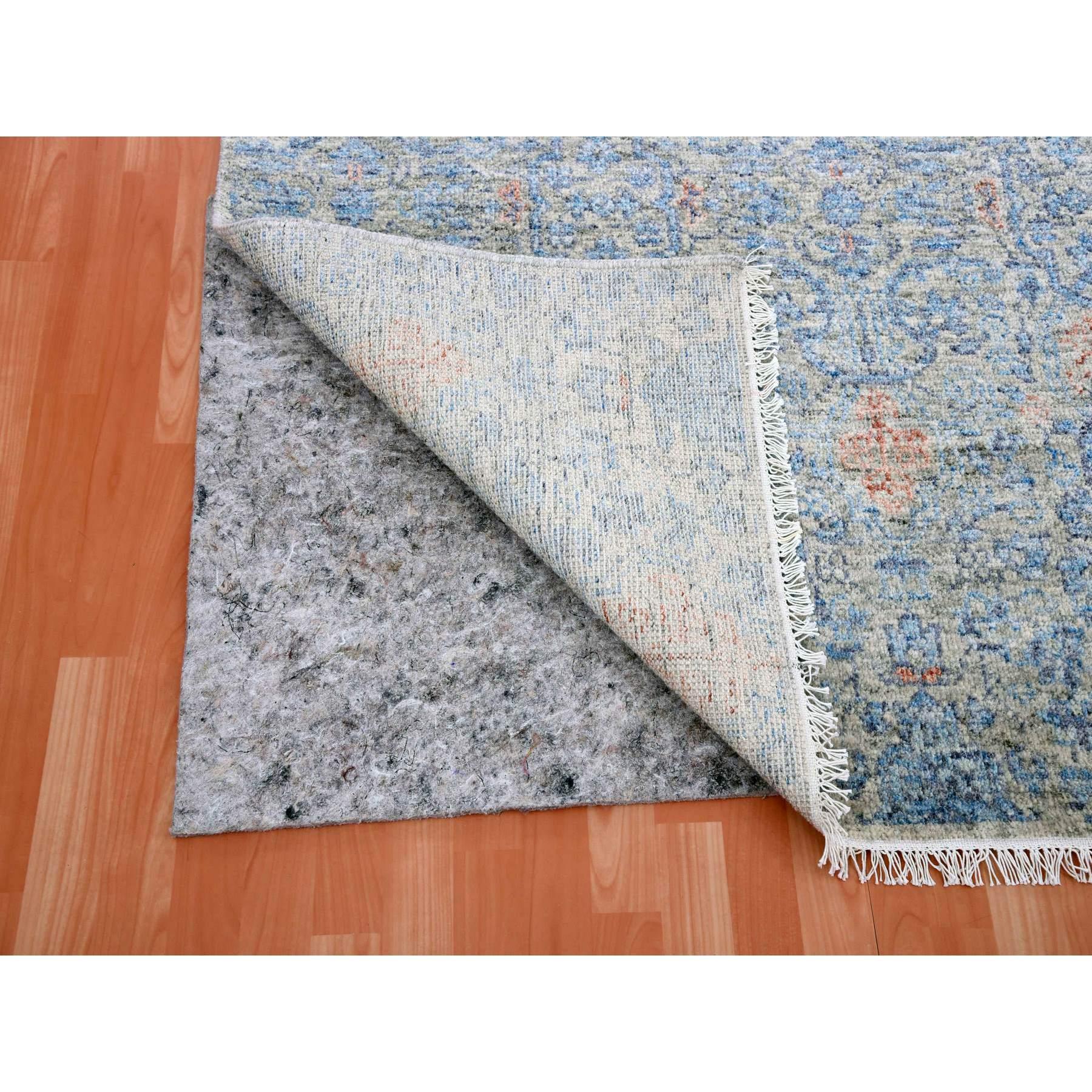 Hand-Knotted Storm Gray Soft Wool Pile Hand Knotted Obscured and Subtle Motif Oriental Rug For Sale