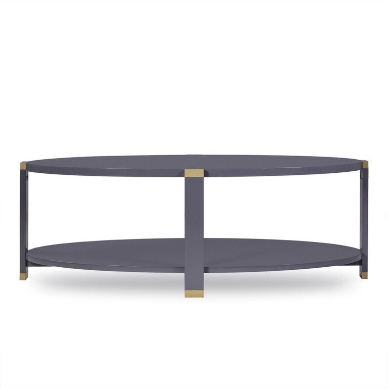 Storm Grey Lacquered Coffee Table at 1stDibs