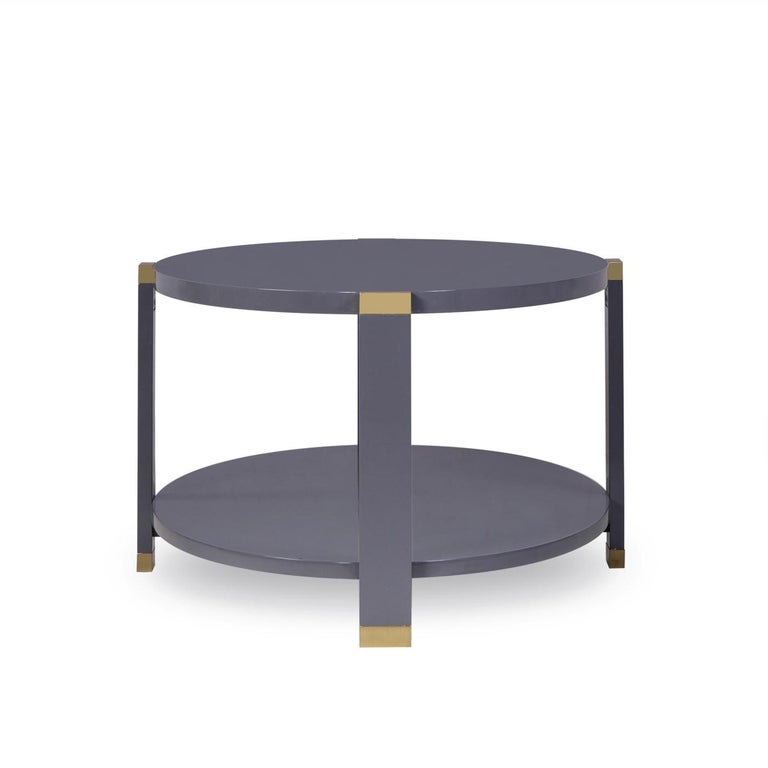 Storm Grey Lacquered Coffee Table at 1stDibs