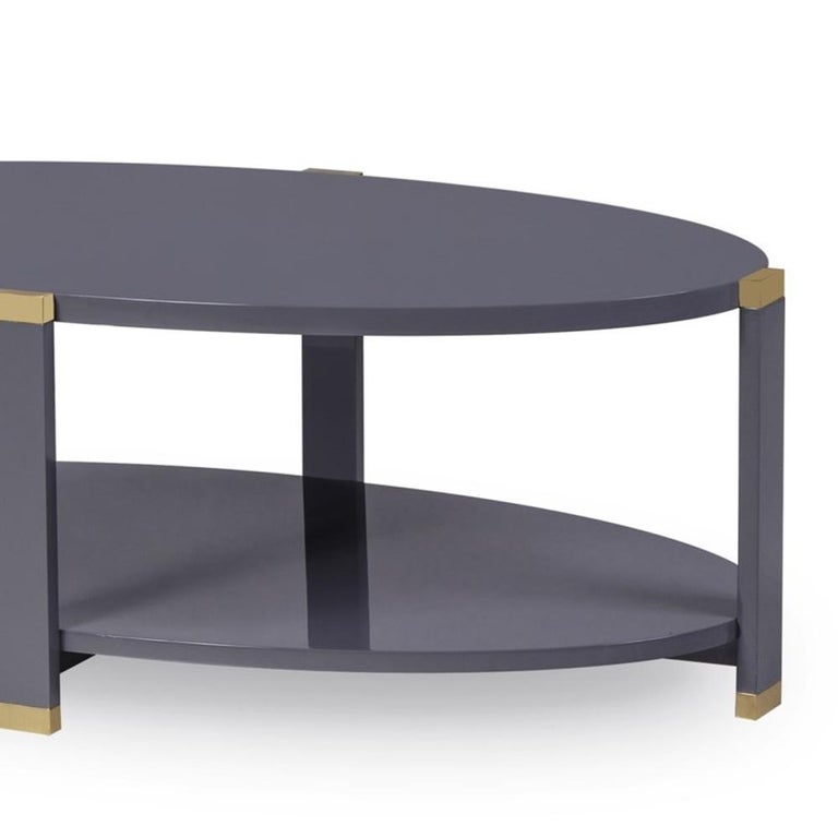 Storm Grey Lacquered Coffee Table at 1stDibs