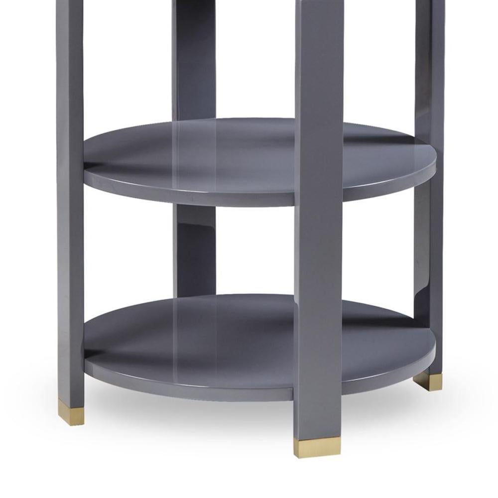Storm Grey Lacquered Side Table In New Condition In Paris, FR