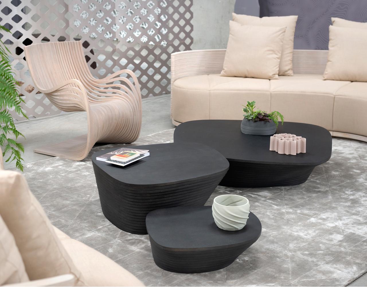 Doré Storm Large de Piegatto, une table basse contemporaine sculpturale en vente