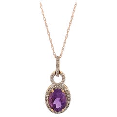 Storm Necklace  10k Yellow Gold Diamond & Amethyst Jewelry  Bold Elegant Gift