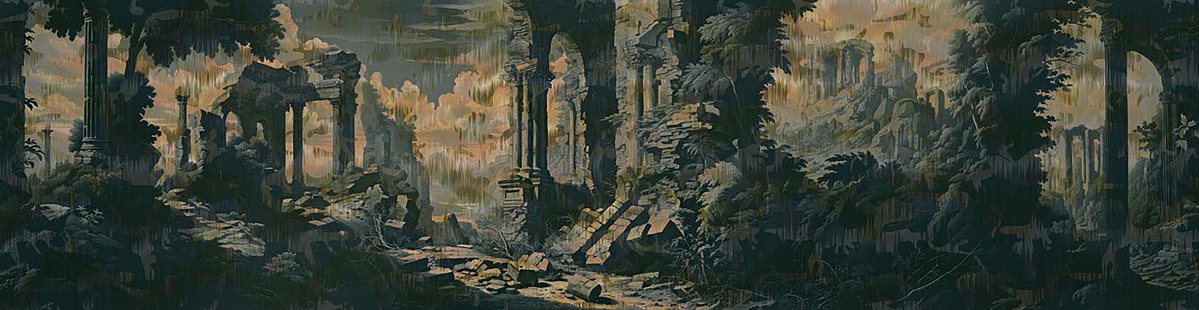 Herbst Sturm von Steinen und Schatten, Wandteppich von Magnus Gjoen im Angebot 1