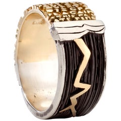 Storm Ring in Sterling Silver, Blackened Silver and 18-Karat Gold
