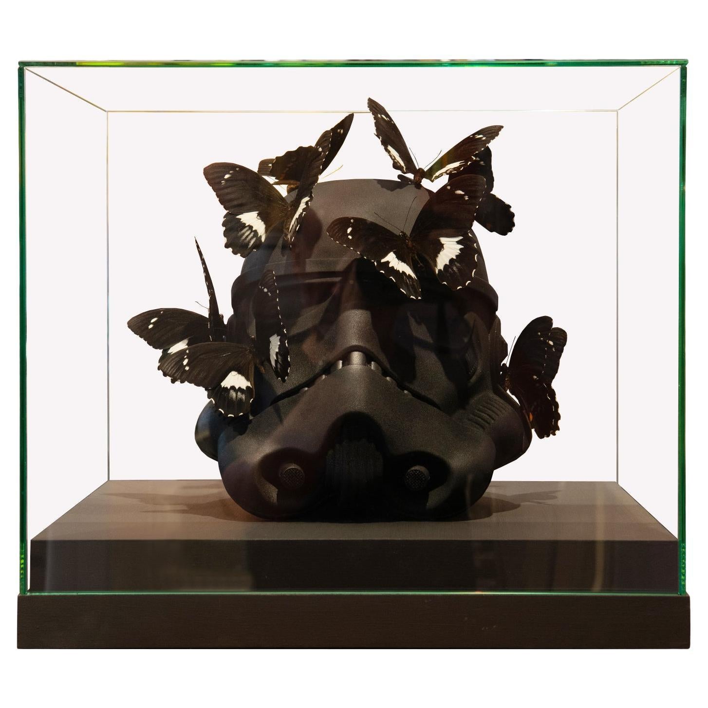 Stormtrooper Black Helmet Butterflies Sculpture