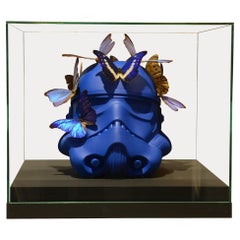 Stormtrooper Blue Helmet Butterflies Sculpture