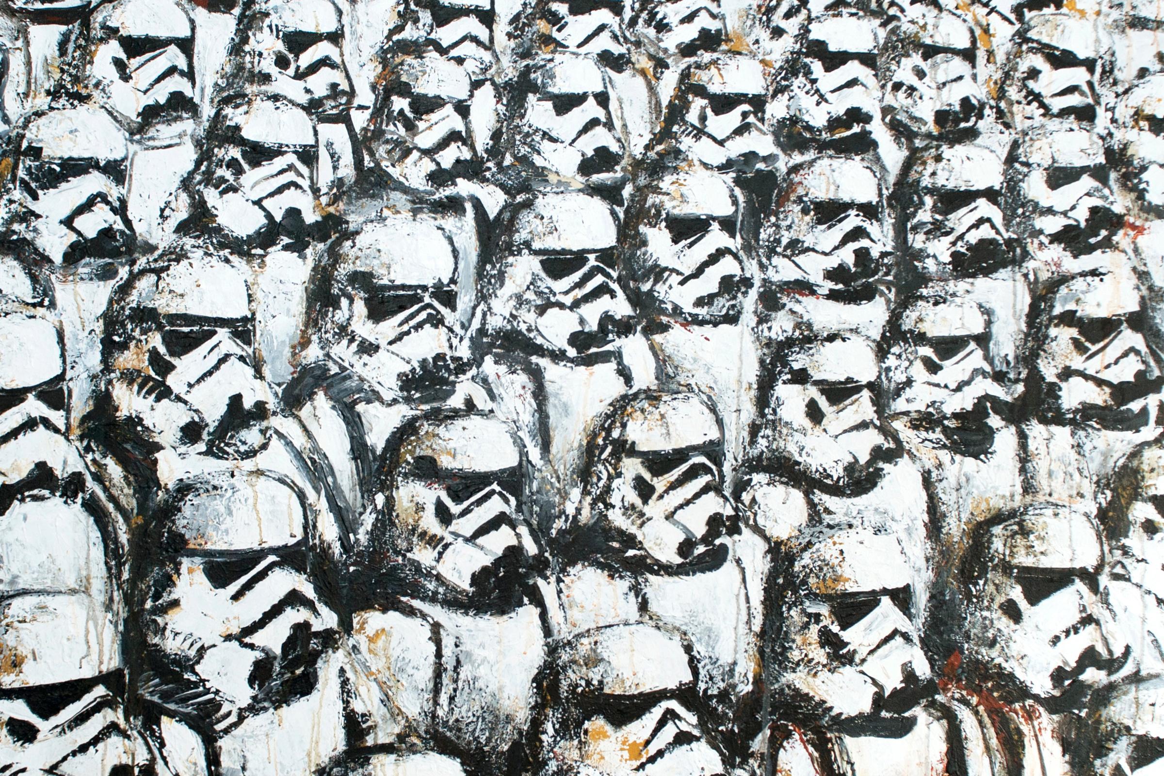 Painting Stormtroopers, acrylic paint on canvas,
unique piece painted by Olivia Fournier.