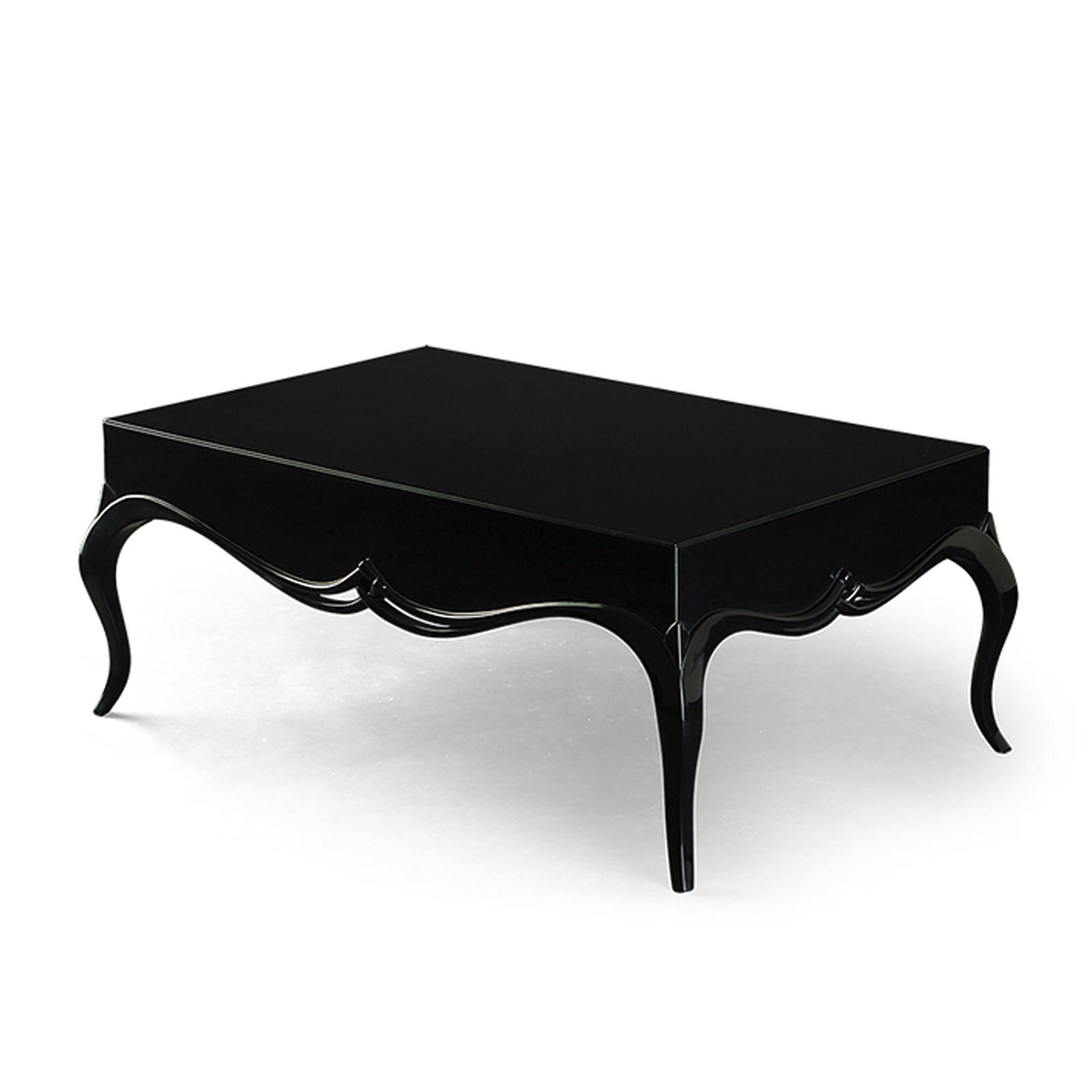 Stormy Coffee Table or Nightstand in Black Veneered Solid Mahogany In Excellent Condition For Sale In Paris, FR