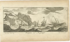 Stormy Scene in the Aegean Archipelago with Coastal Fortifications, circa 1680