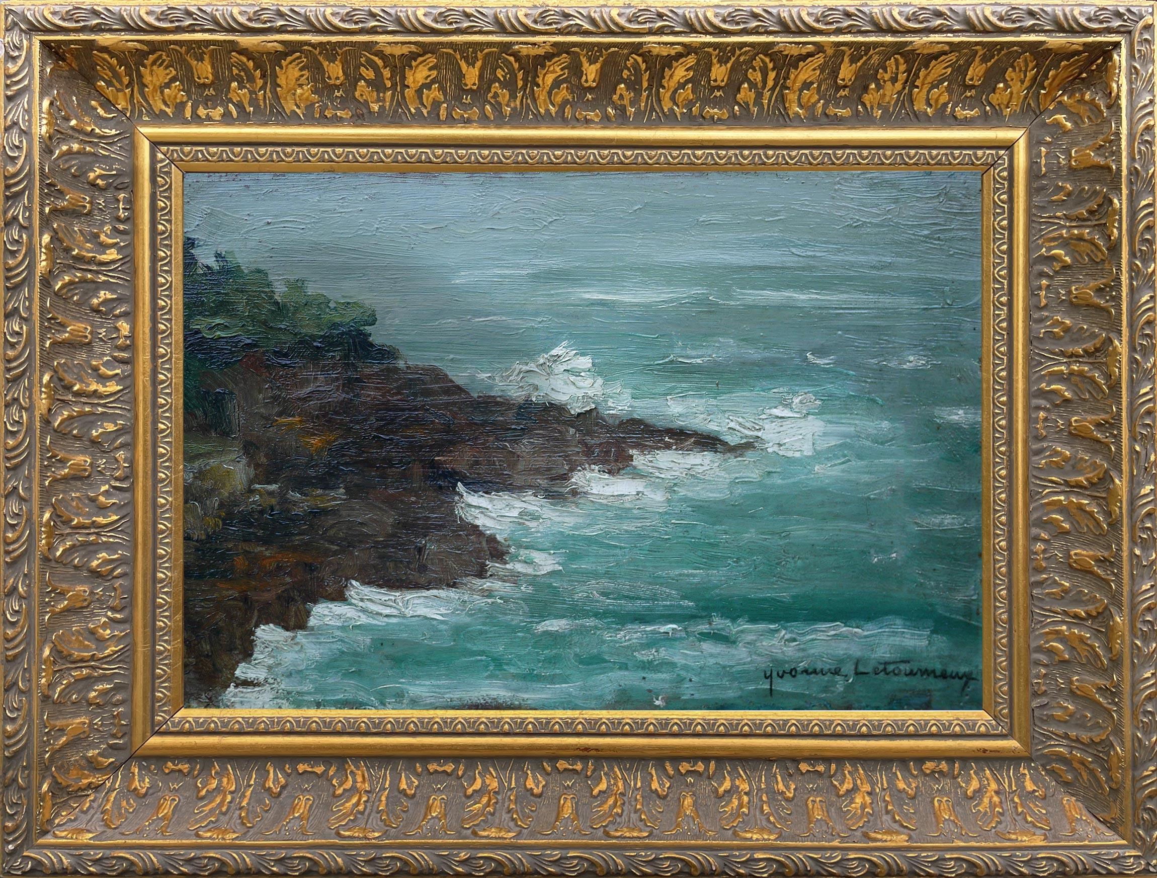 Letourneux Yvonne – Storm in Provence.

Measures: 22cm x 33cm - unframed
34cm x 45cm - with frame.

Oil on canvas - 1930s.

The stormy sea, the leaden color of the water, the high waves and the crests crash against the rocks, forming a white