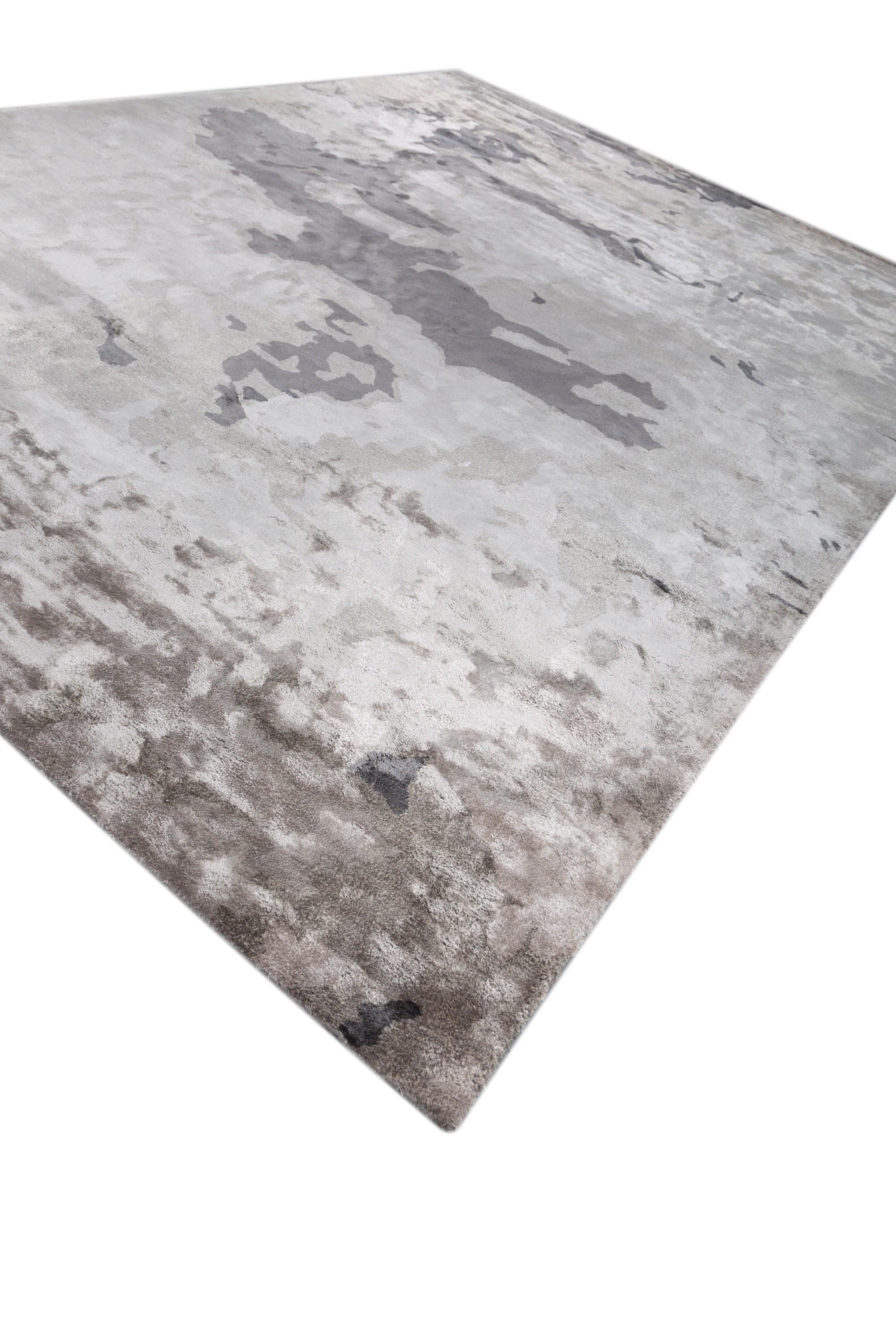 Stormy Shadows Medium Grauer, handgetufteter Teppich aus anthrazitfarbenem Schiefer 240x300 cm (Moderne) im Angebot