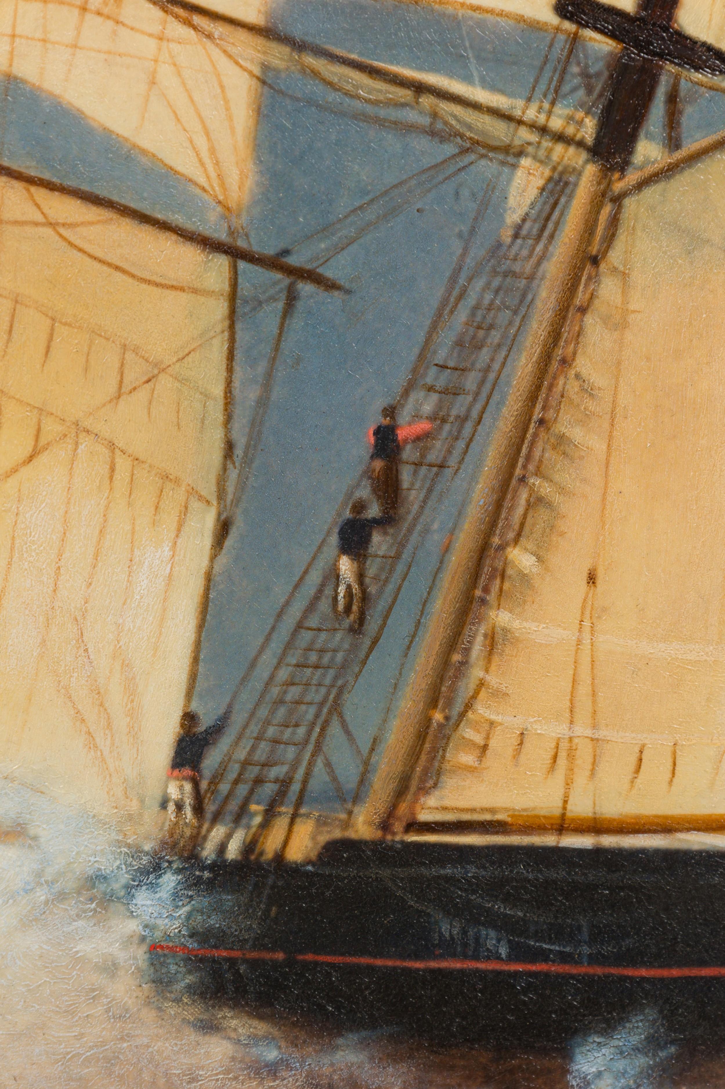 20th Century Stormy Sky Tall Ship Seascape For Sale
