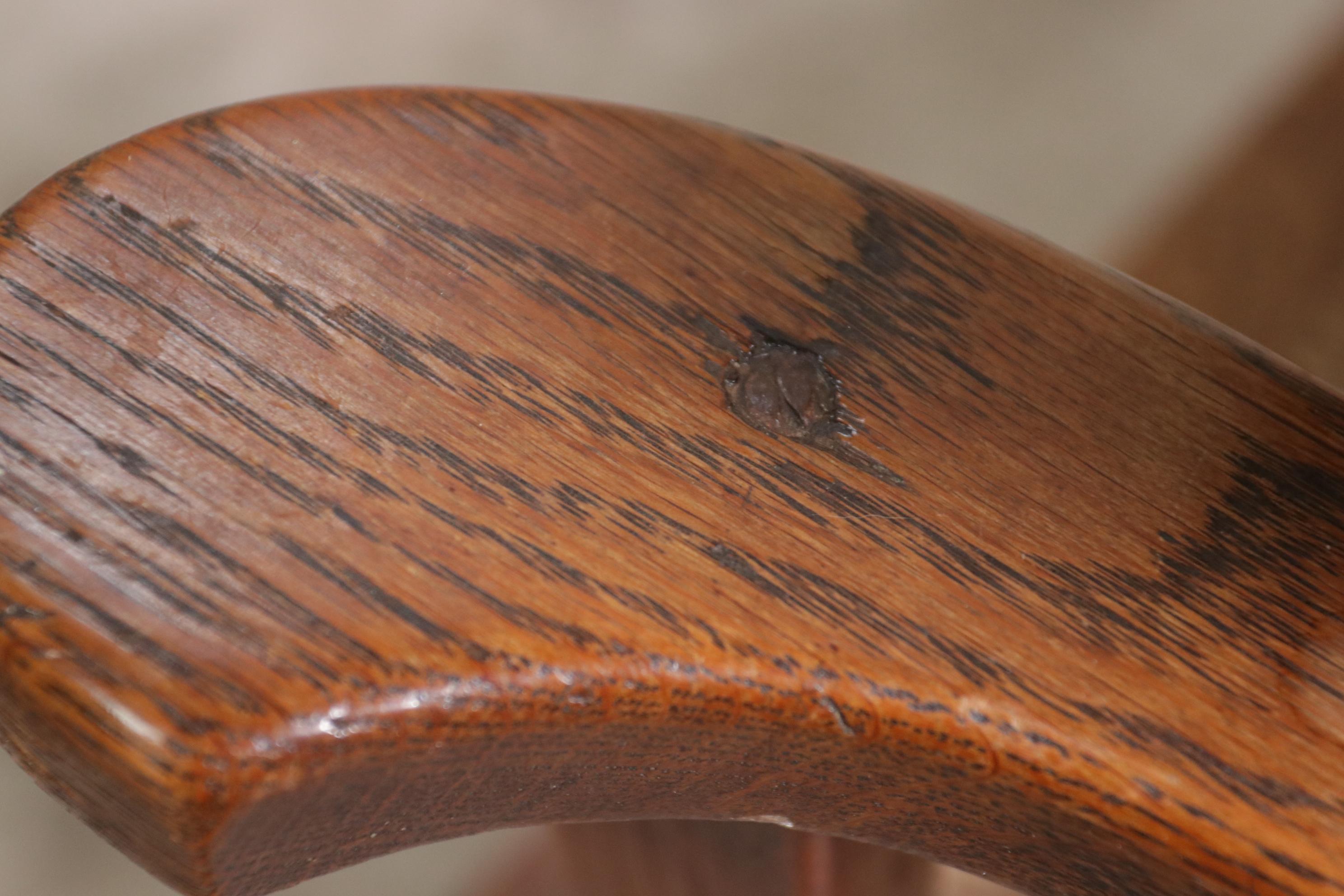 Story Book Dutch Brutalist Wabi Sabi Oak and Rush Fire place Lounge Chair 5