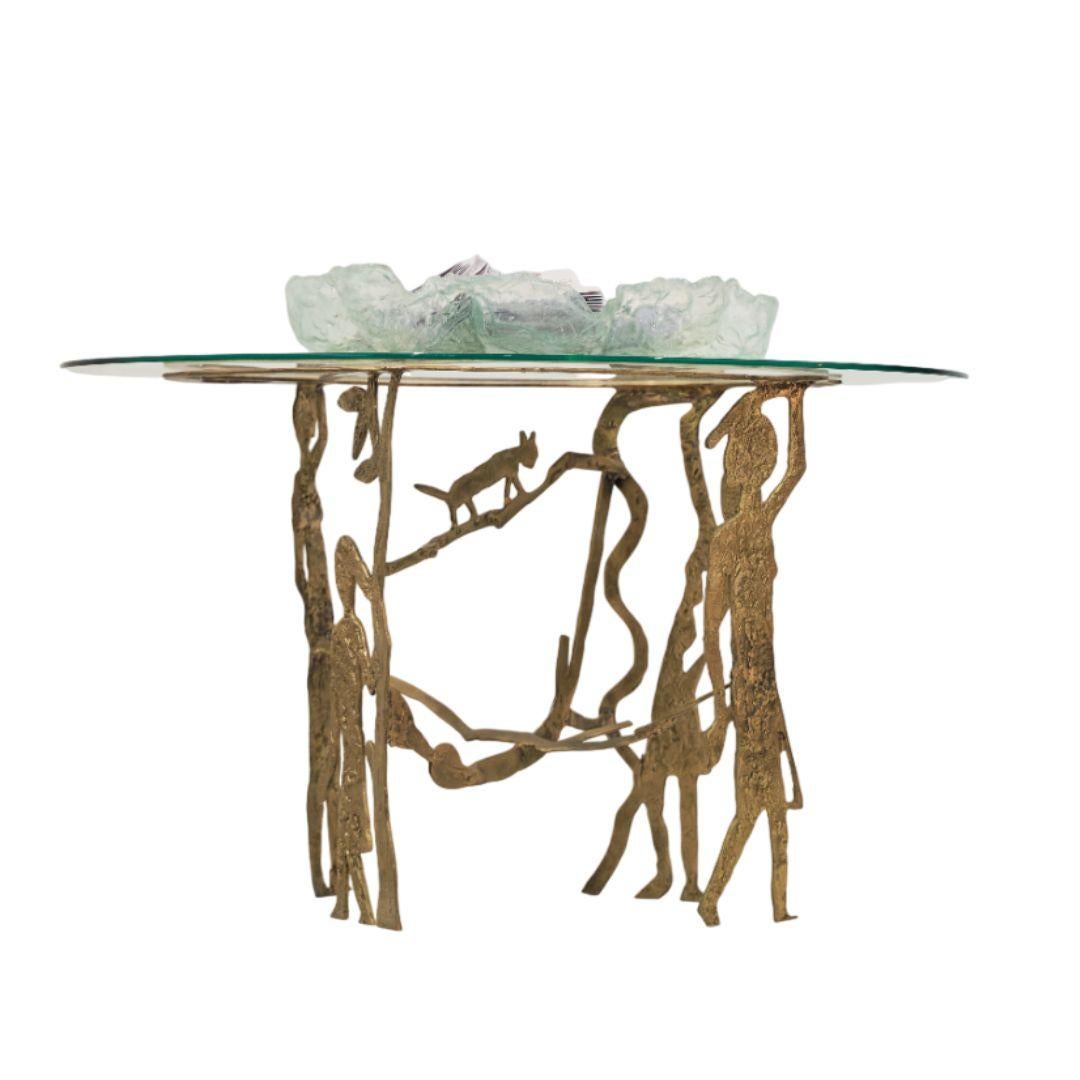 Laiton Story of Us - Table d'appoint en laiton et verre en vente