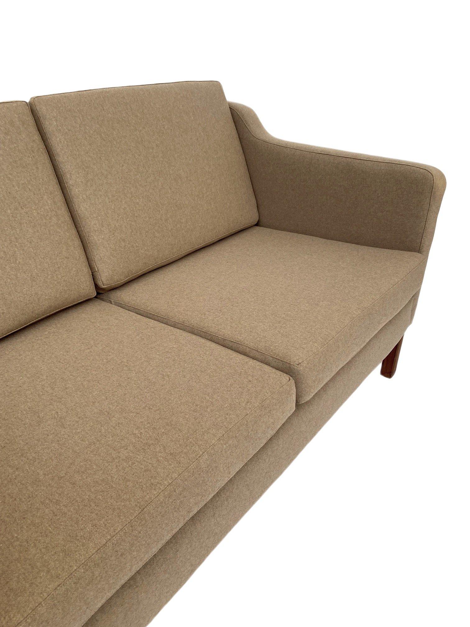Stouby Beige Wool 2 Seater Sofa Mid-Century, 1960s, Danish 3