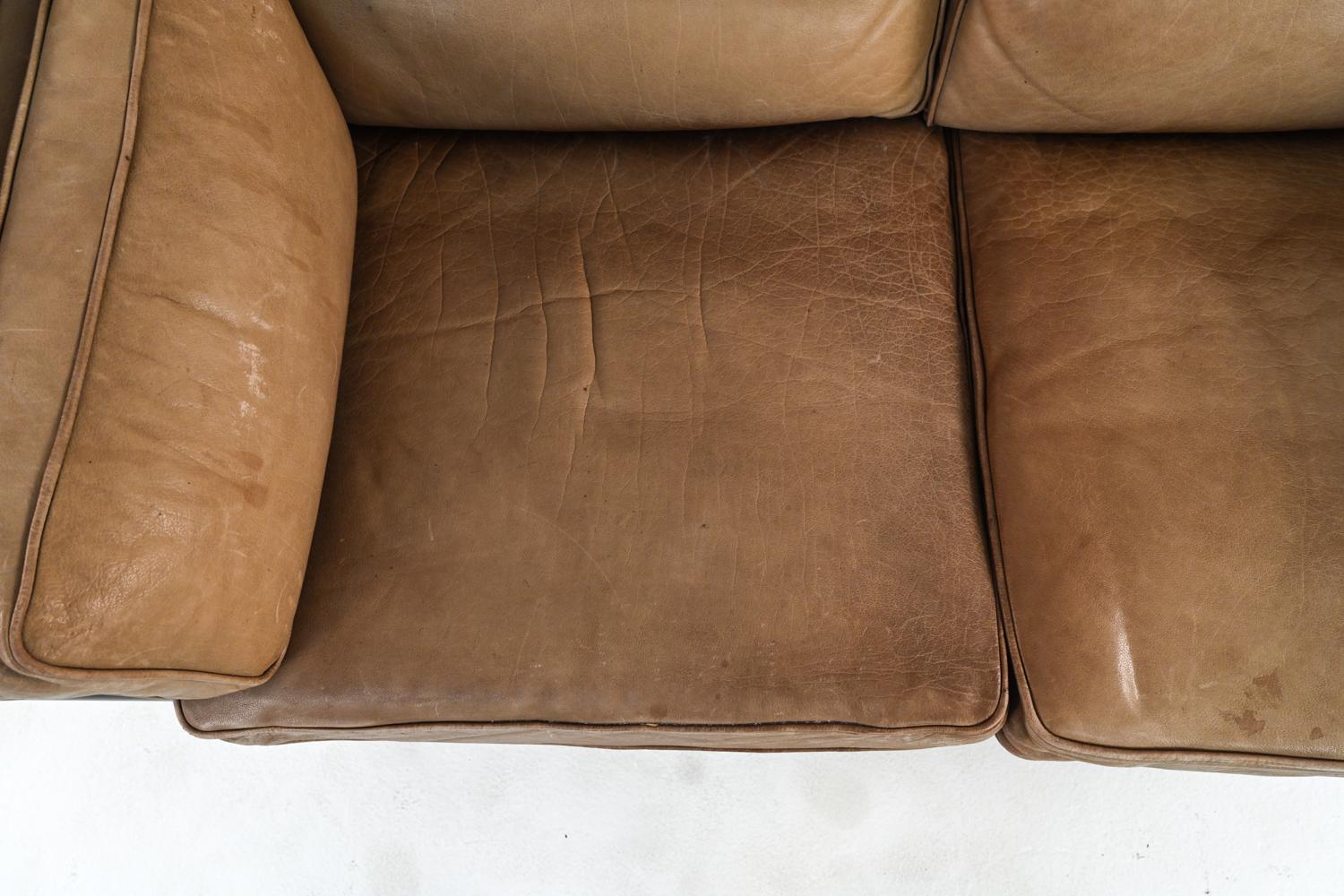 Stouby Danish Modern Leather Sofa & Loveseat 7