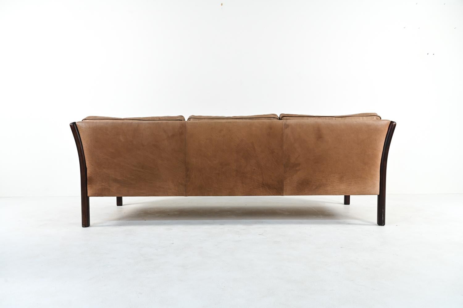 Stouby Danish Modern Leather Sofa & Loveseat 1