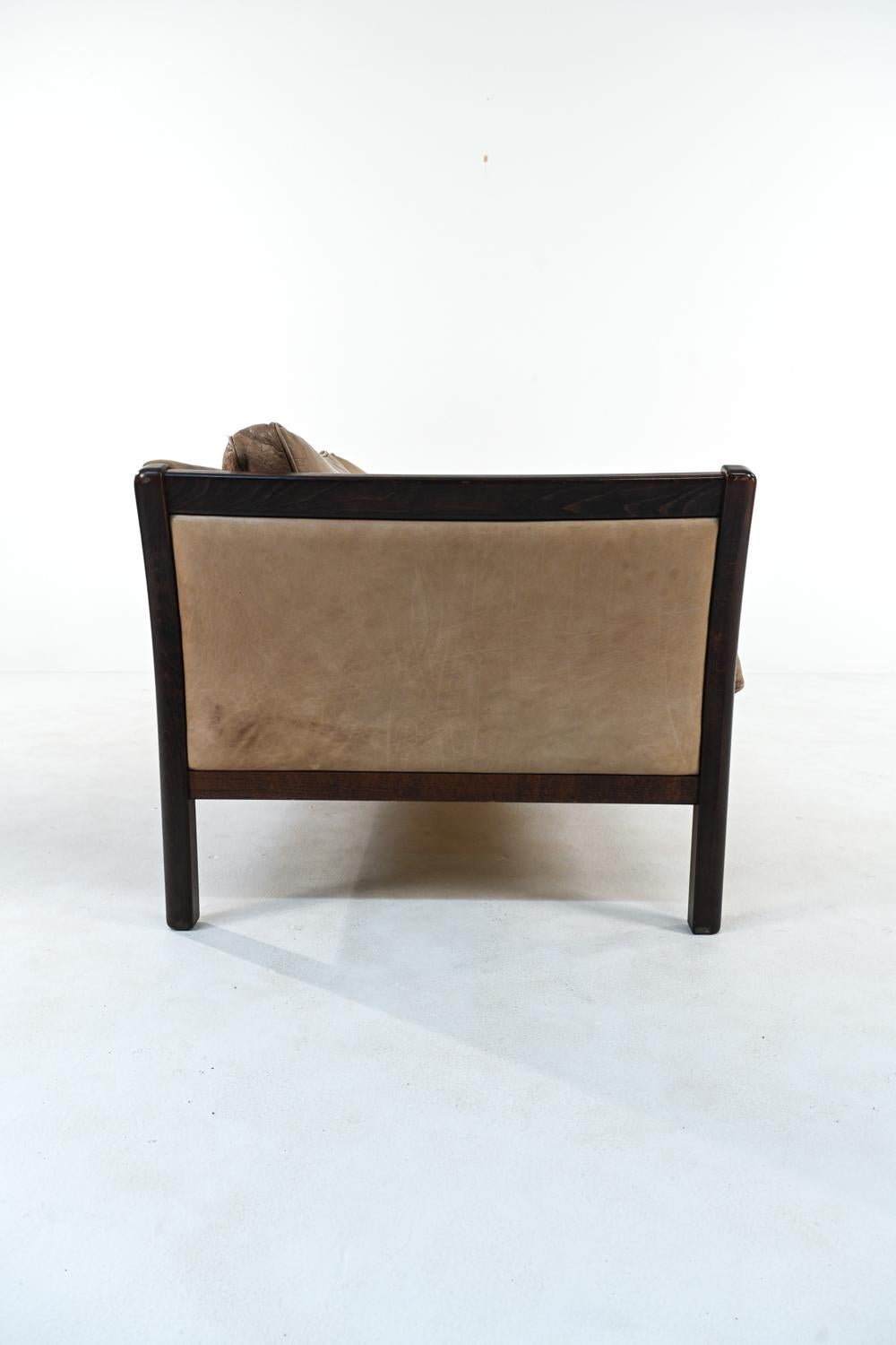Stouby Danish Modern Leather Sofa & Loveseat 2