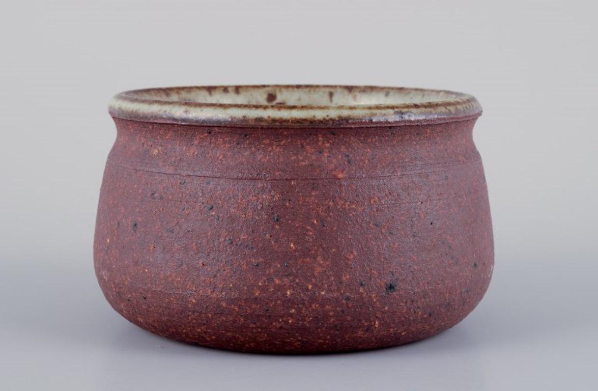 Glazed Stouby Keramik, Denmark. Two pieces of handmade ceramic, 1960s/70s For Sale