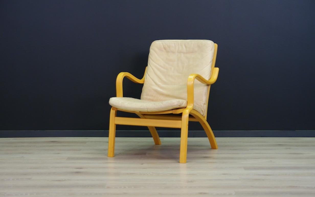 Mid-Century Modern Stouby Leather Armchair Vintage Danish Design For Sale