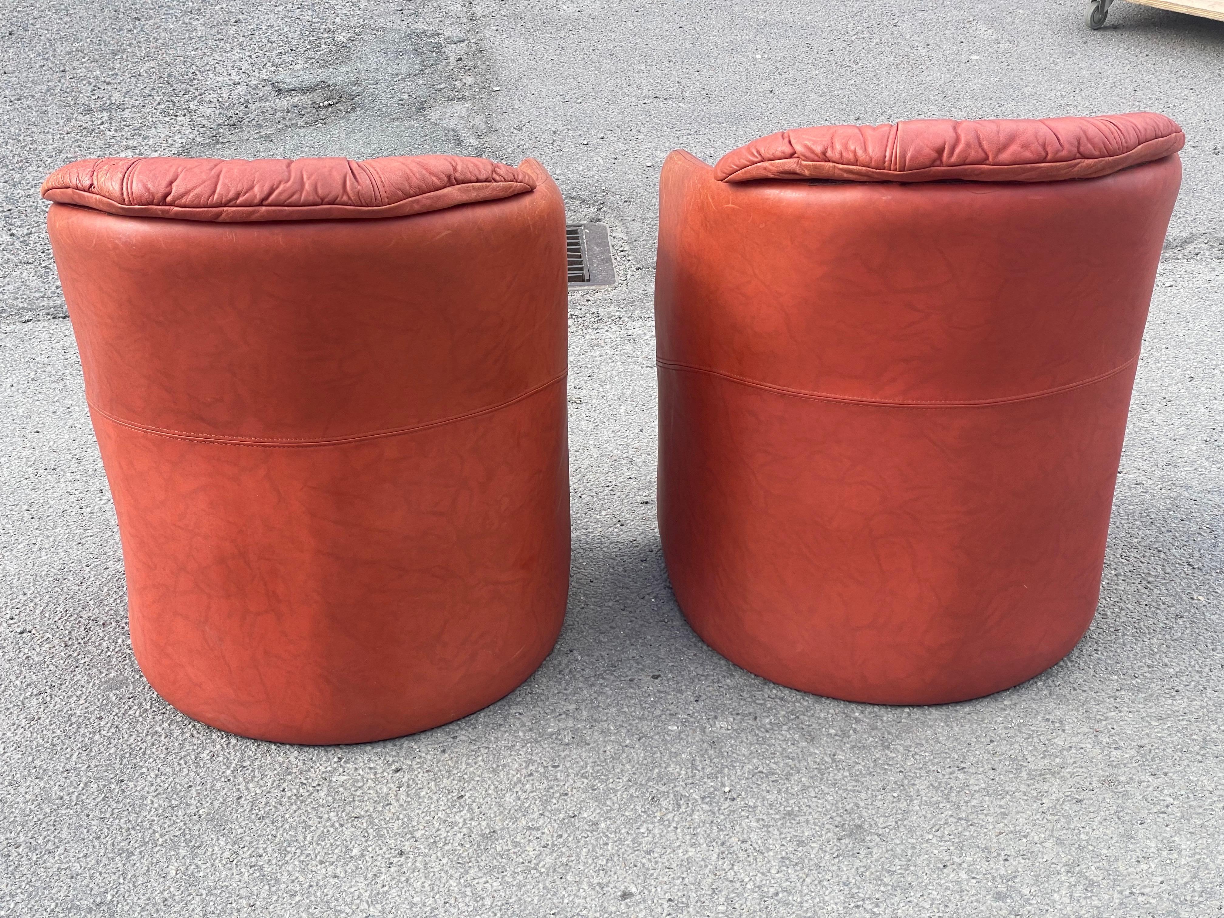 A pair of Danish 1980´s Leather Upholstered Club Chairs from Stouby For Sale 8